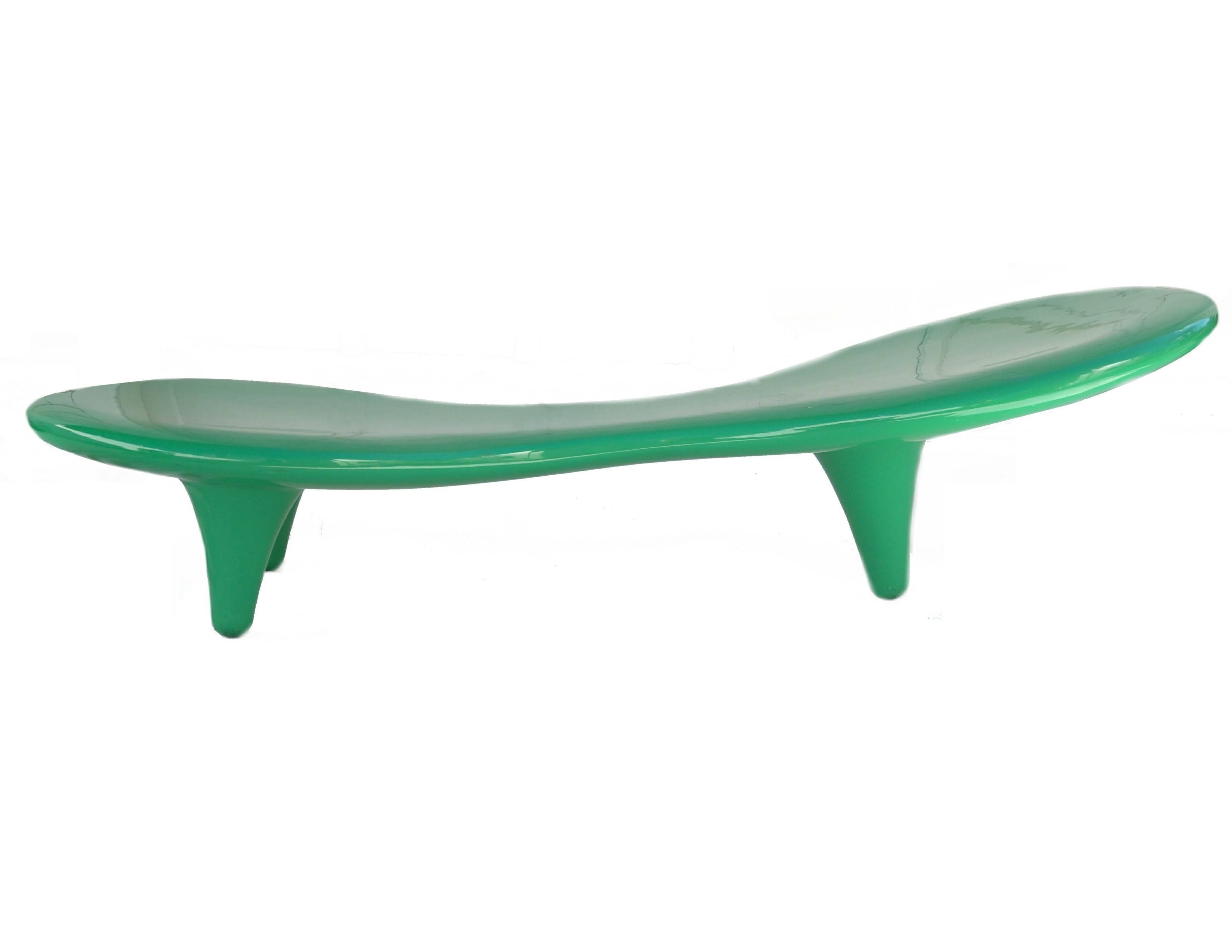 Marc Newson Orgone Chaise Green Longue Bench Scuptural for Cappellini In Good Condition In Wayne, NJ