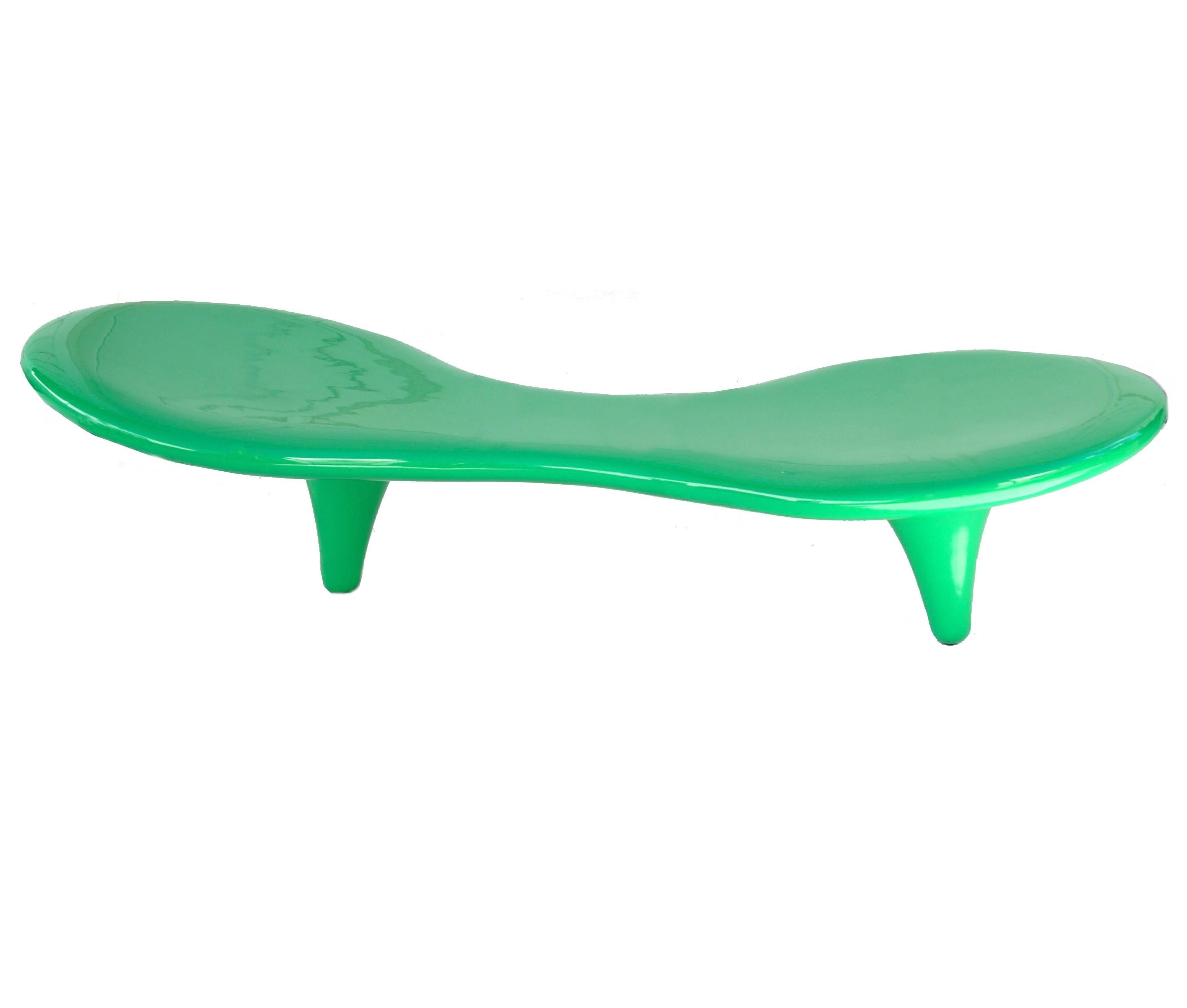 Modern Marc Newson Orgone Chaise Green Longue Bench Scuptural for Cappellini