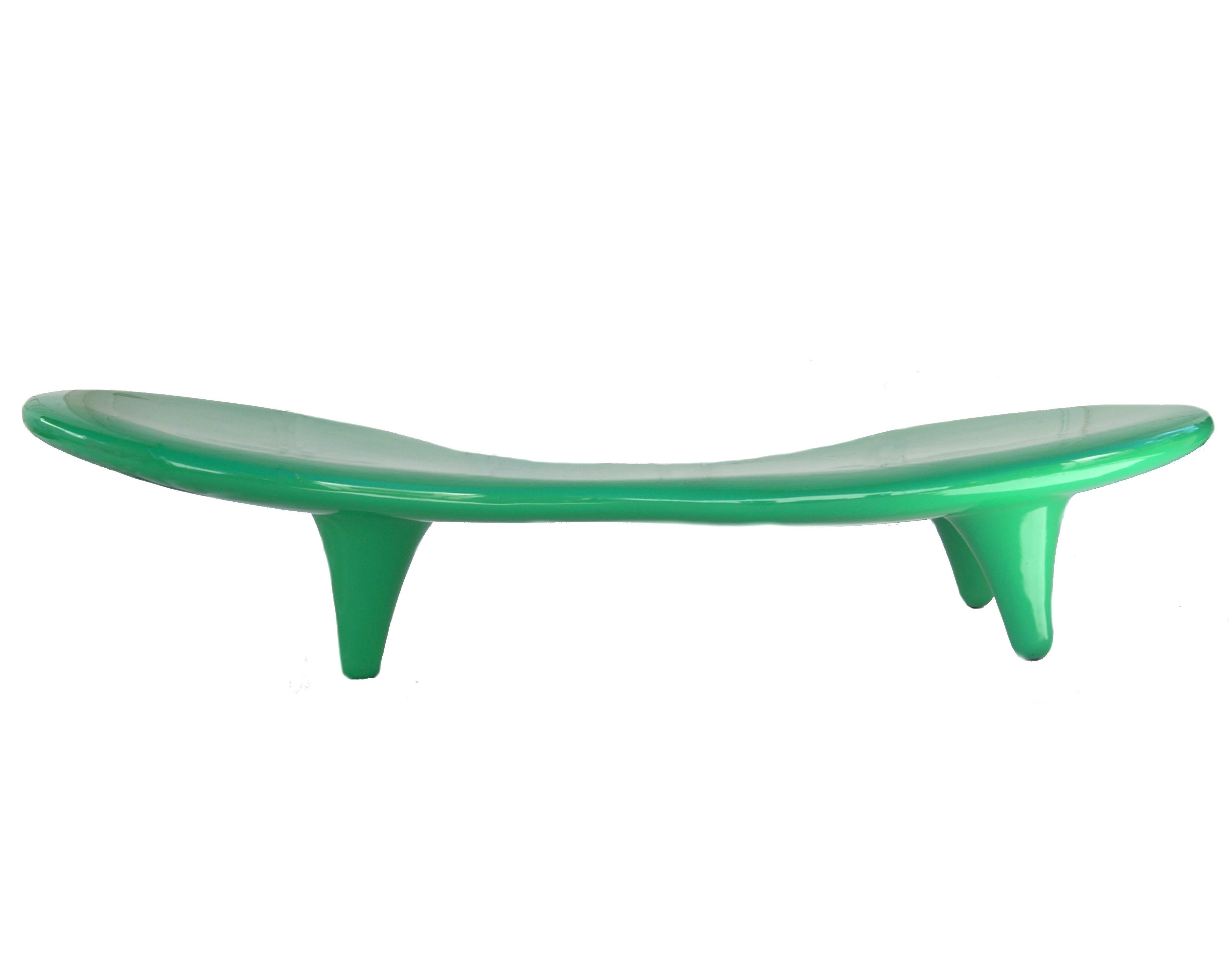 Late 20th Century Marc Newson Orgone Chaise Green Longue Bench Scuptural for Cappellini
