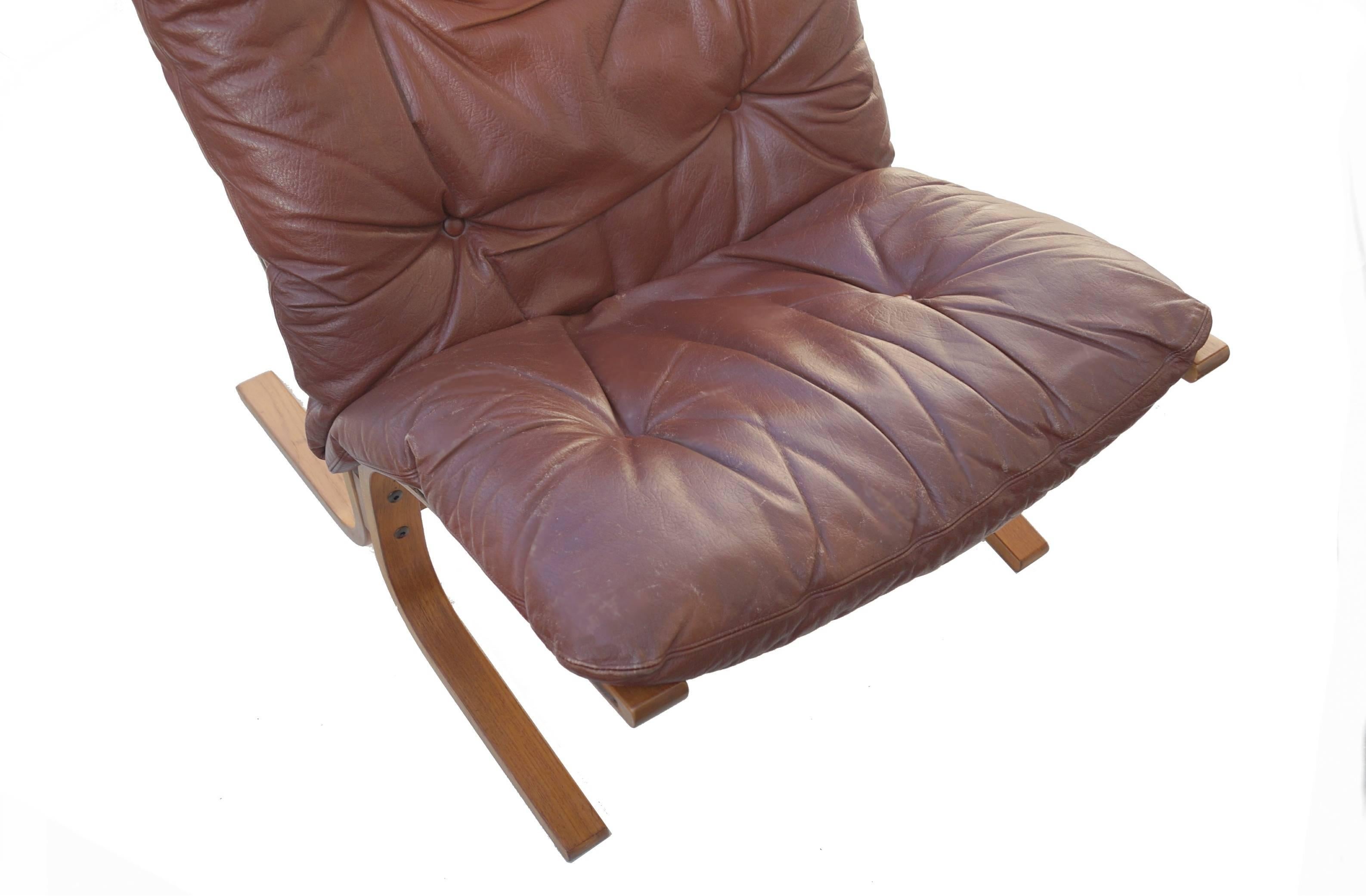 Mid-20th Century Ingmar Relling Pair of Siesta Sling Lounge Chairs in Leather for Westnofa