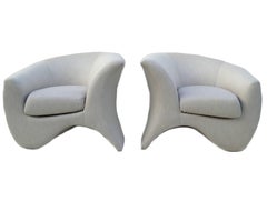 Pair of Vladimir Kagan Sculptural Hurricane Lounge Club Chairs