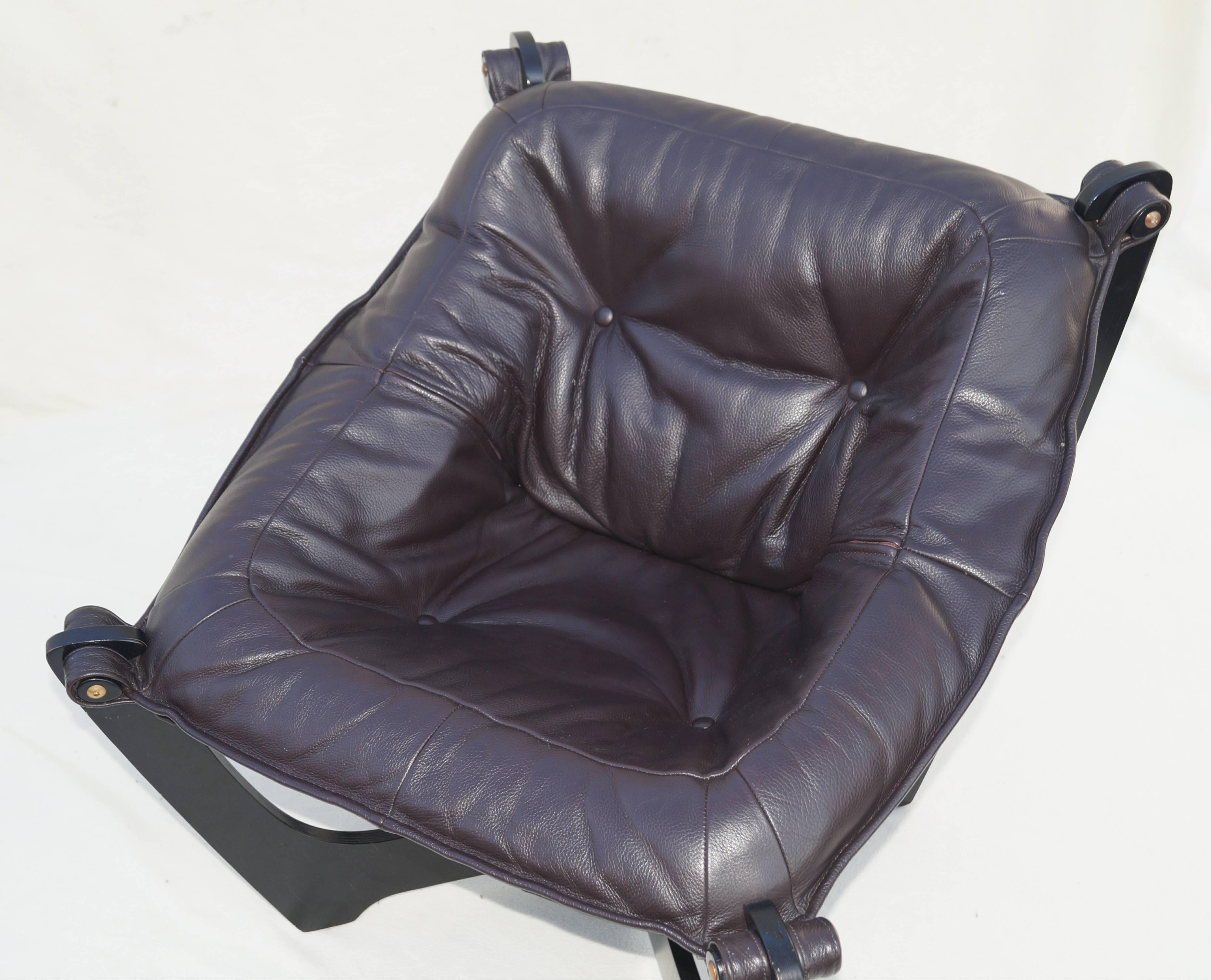 tan leather sling chair