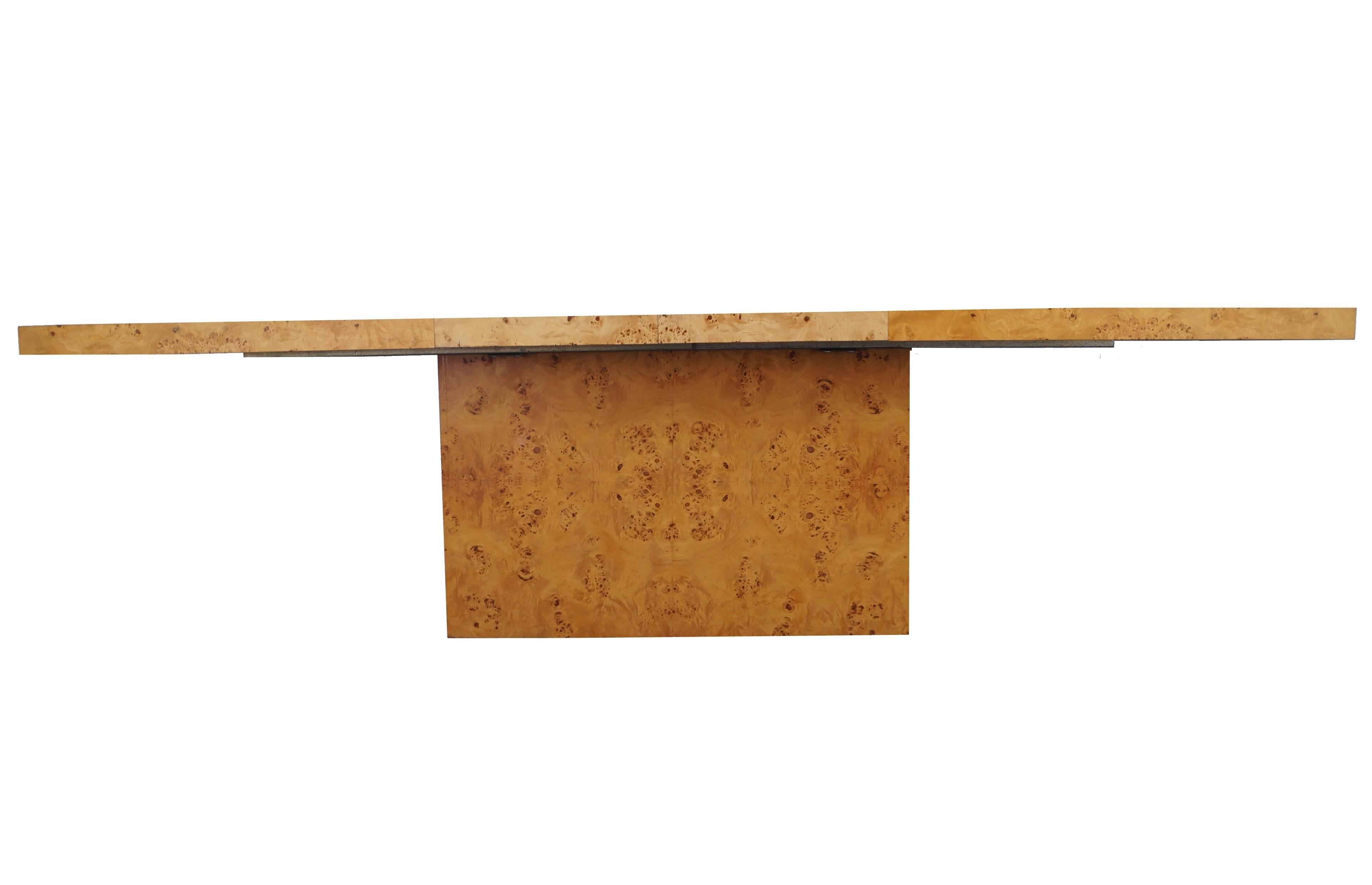 Mid-Century Modern Milo Baughman Burl Wood Dining Table