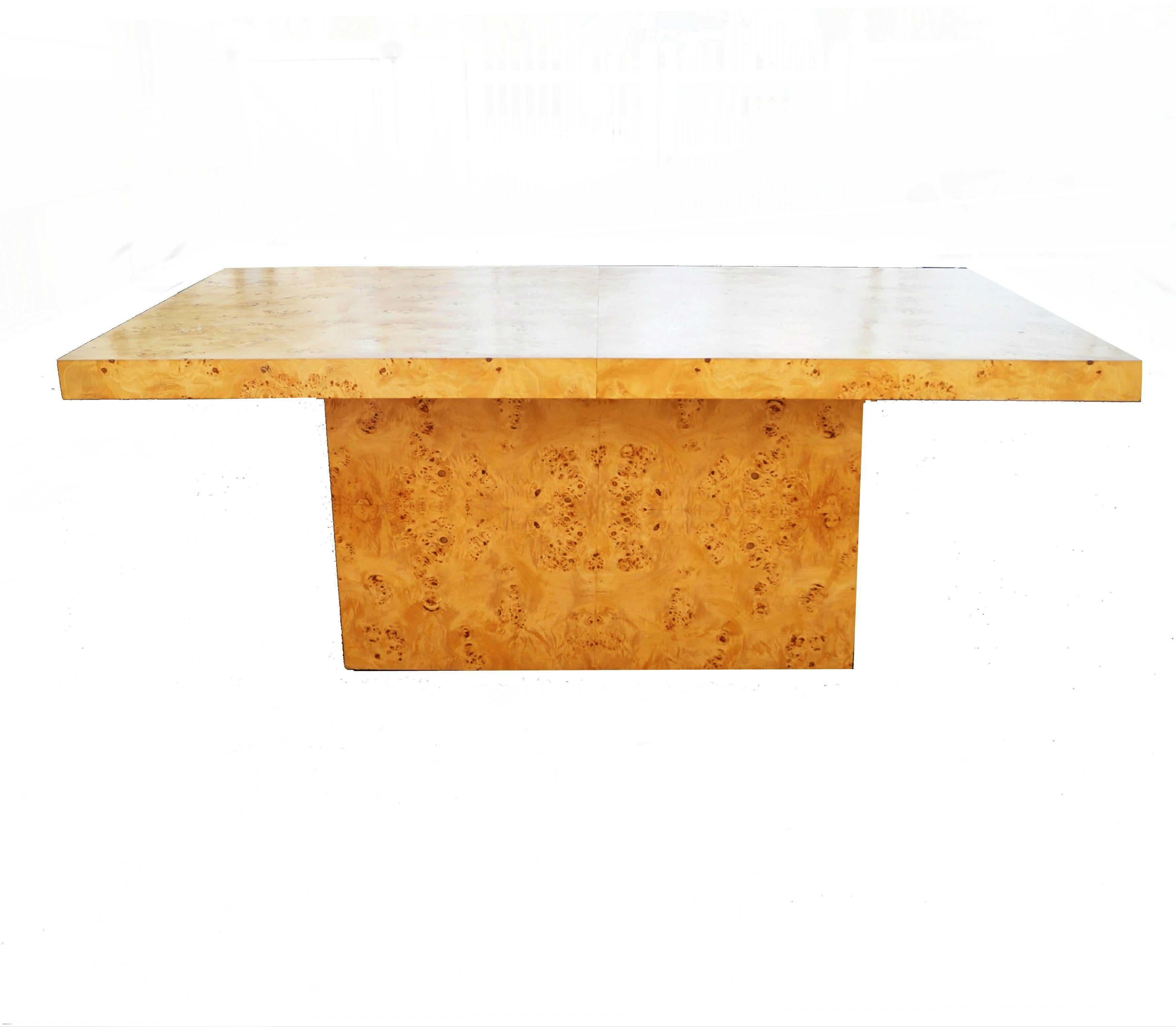 Milo Baughman Burl Wood Dining Table In Good Condition In Wayne, NJ
