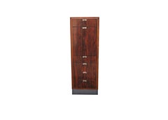 Milo Baughman Style Rosewood & Walnut Secretary Desk Chest Cabinet Server