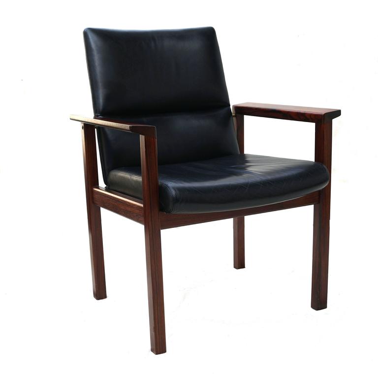 Other Mid-Century Danish Modern Rosewood Desk Office Side Armchair For Sale