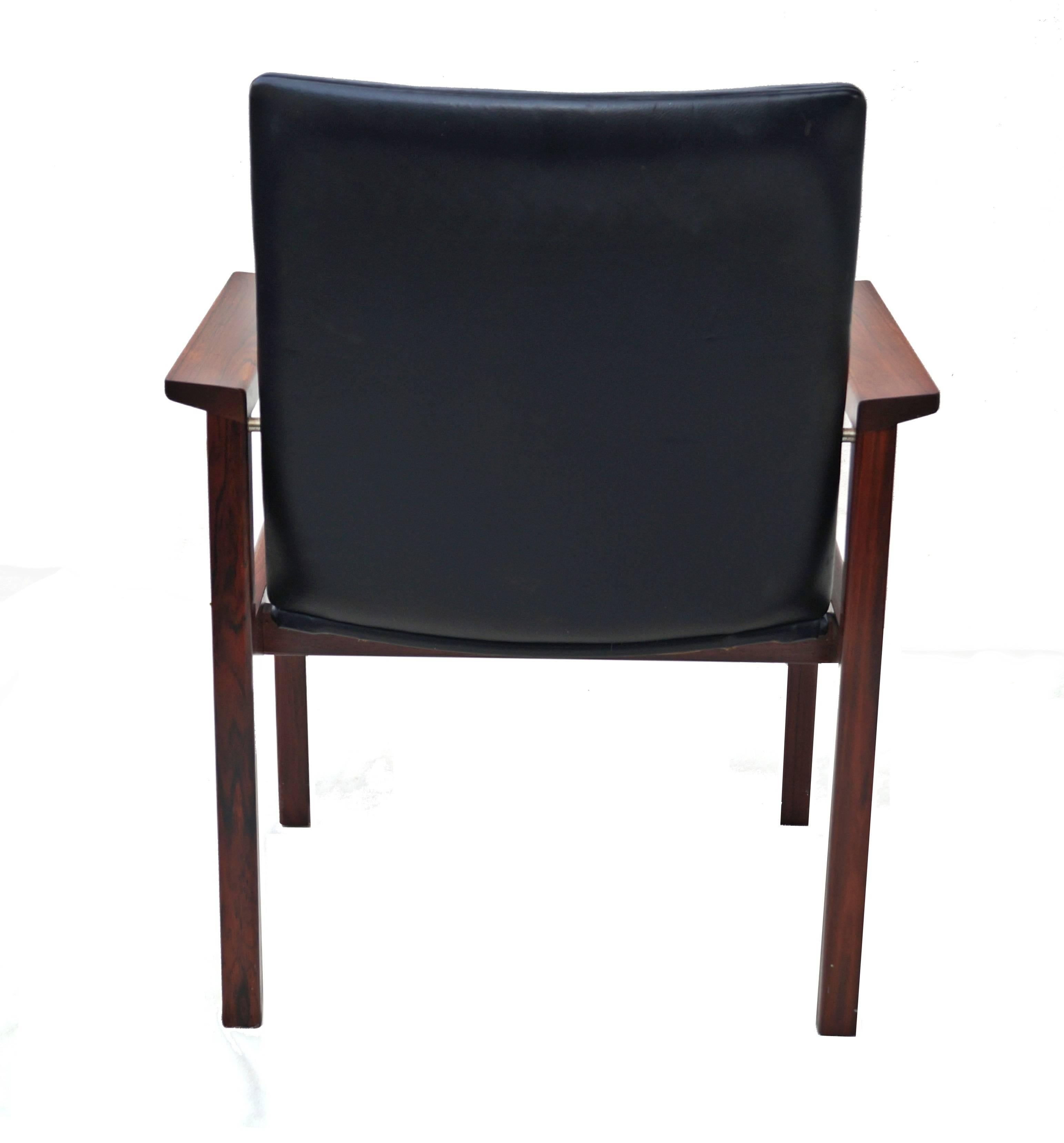 Other Mid-Century Danish Modern Rosewood Desk Office Side Chair Armchair  For Sale