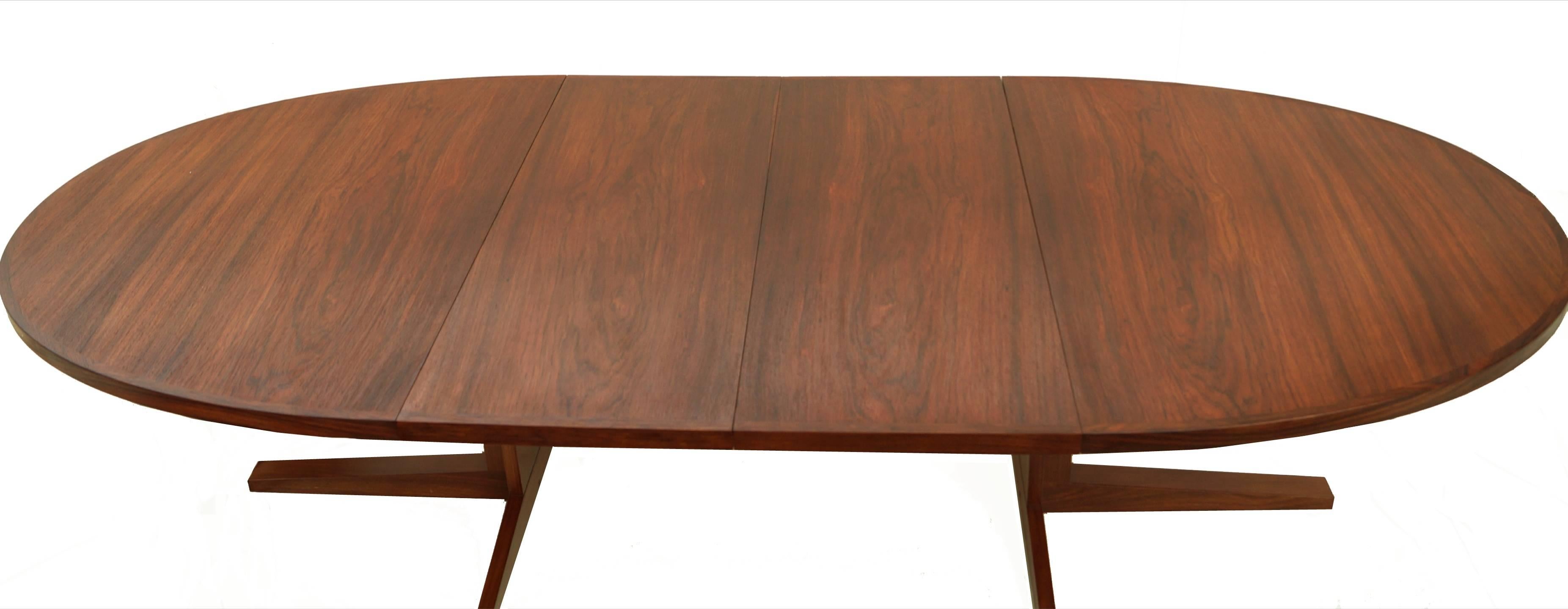 Danish John Mortensen Expandable Rosewood Dining Conference Table