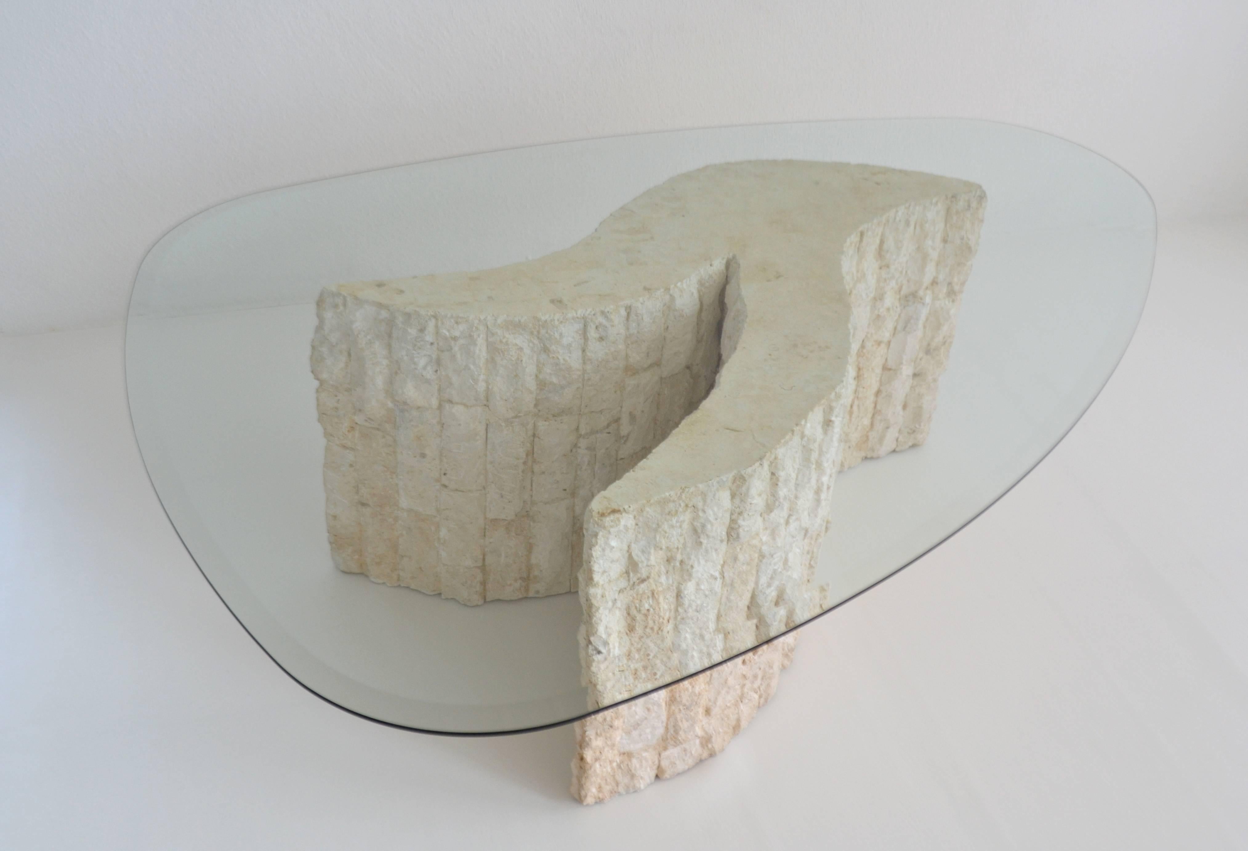 Art Glass Postmodern Tessellated Marble Coffee or Cocktail Table