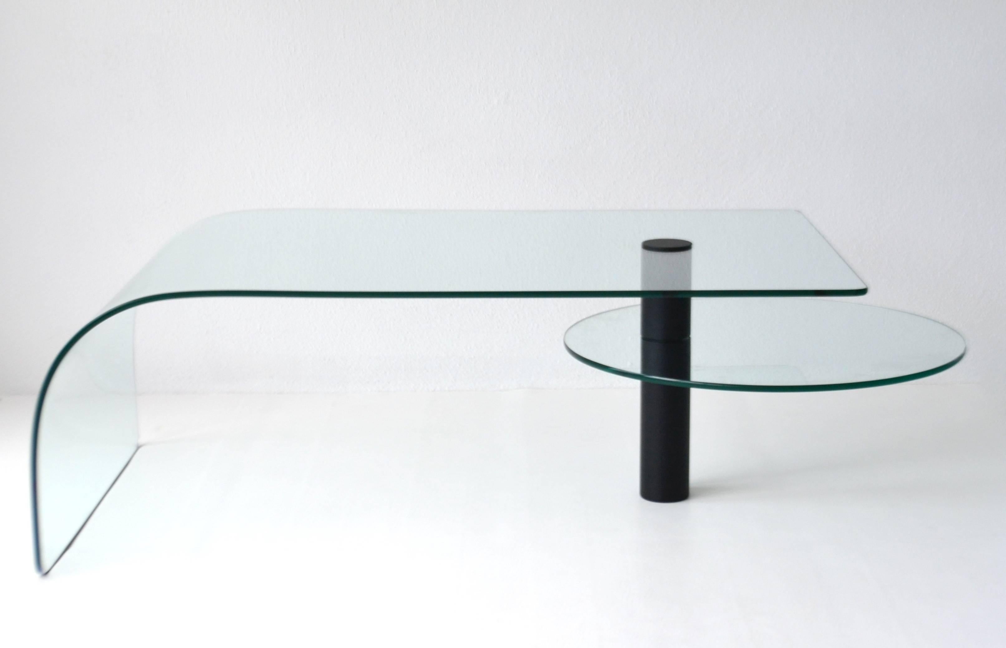 waterfall glass coffee table