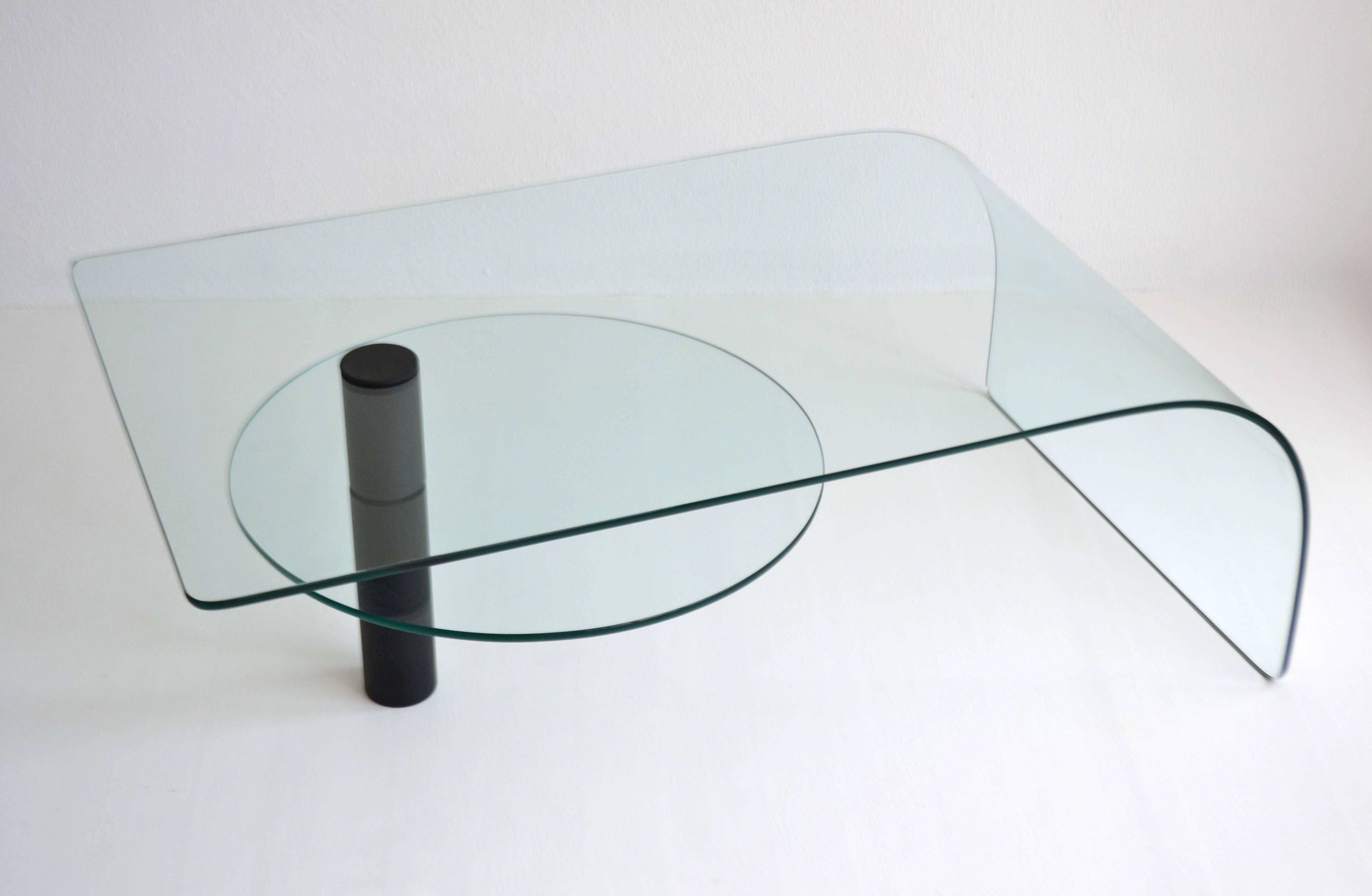 vintage glass waterfall coffee table