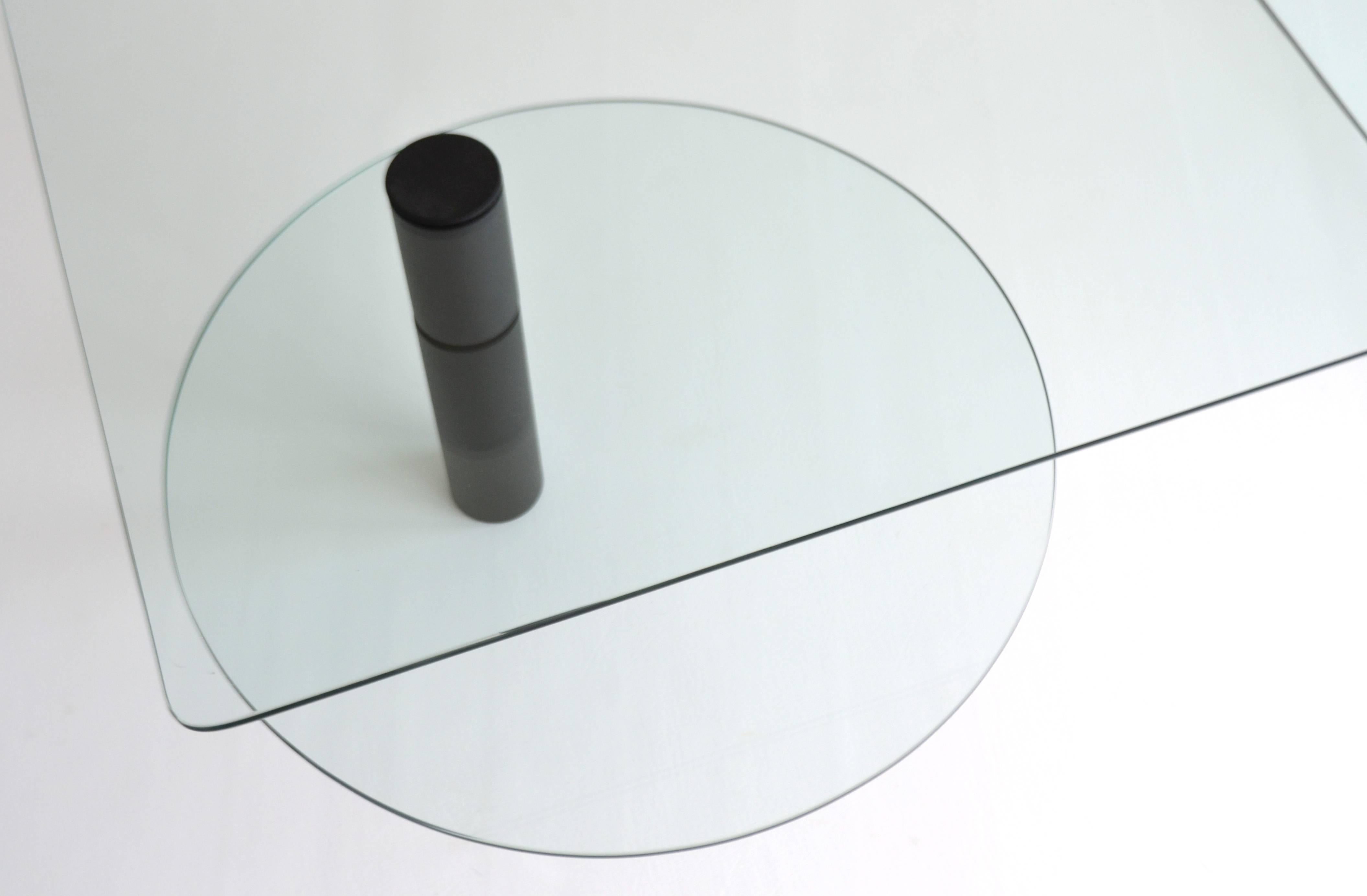 Late 20th Century Post-Modern Two-Tier Waterfall Edge Glass Cocktail Table