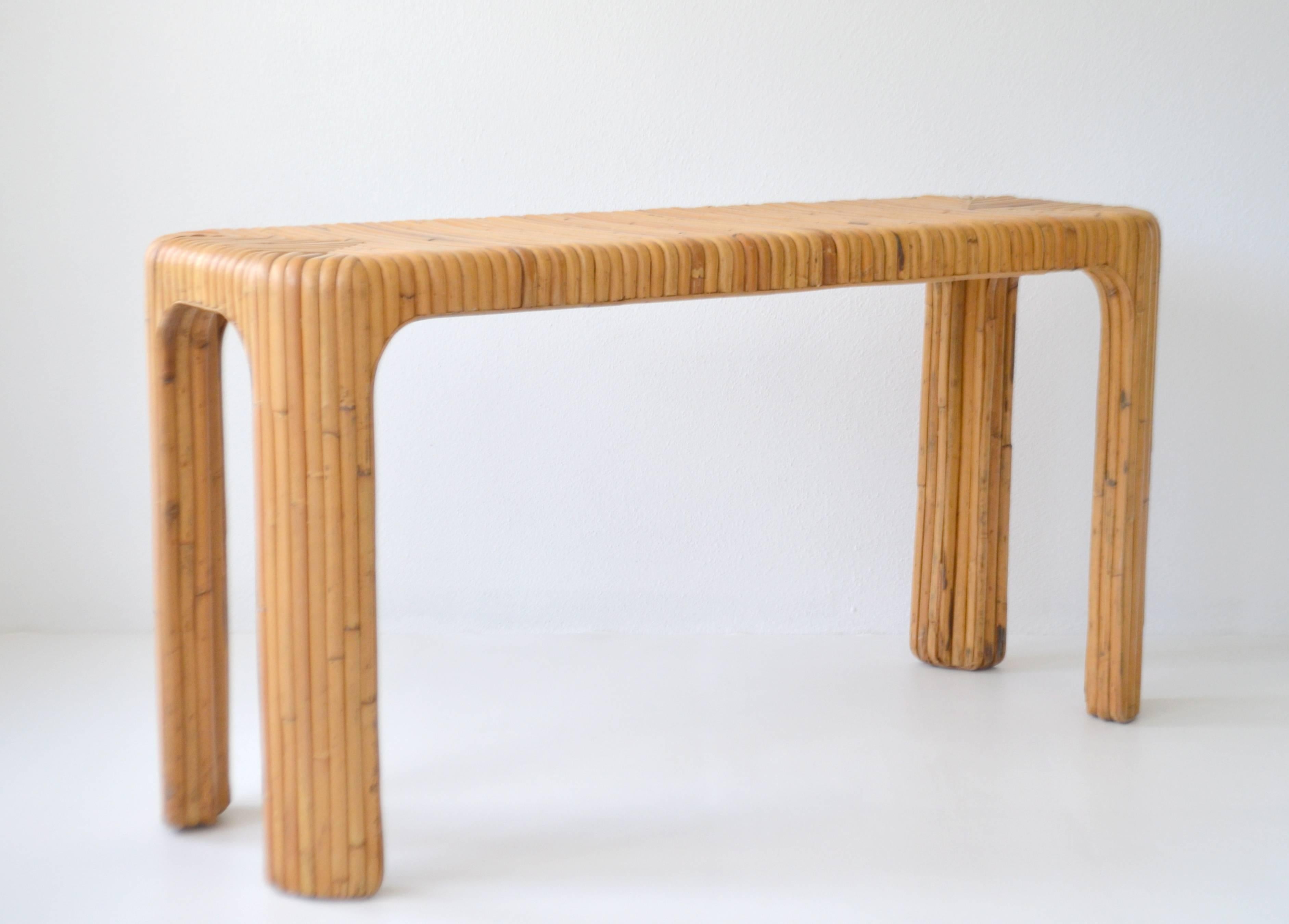 Mid-Century Modern Midcentury Bamboo Console Table