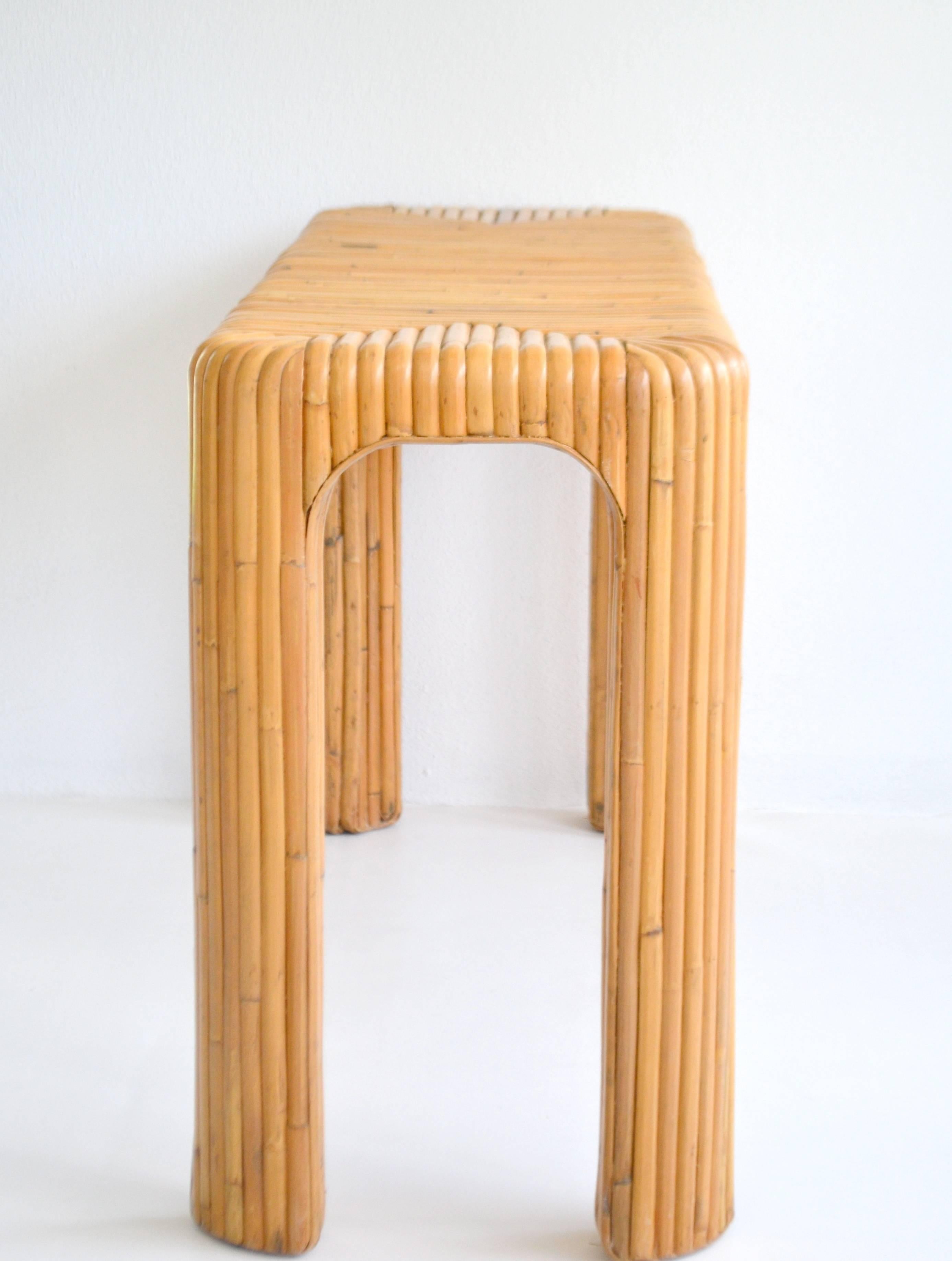 Midcentury Bamboo Console Table 1