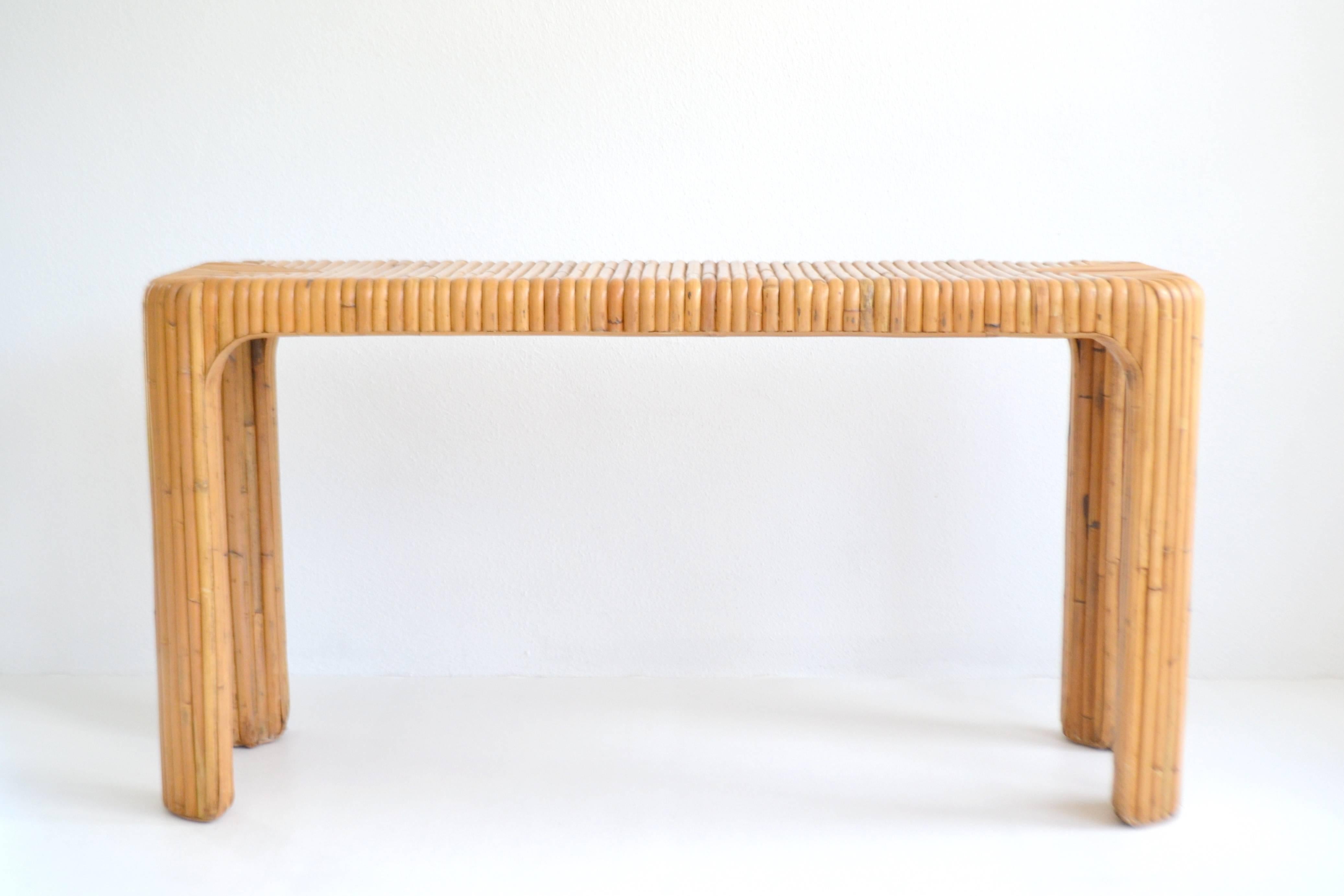 Midcentury Bamboo Console Table 3