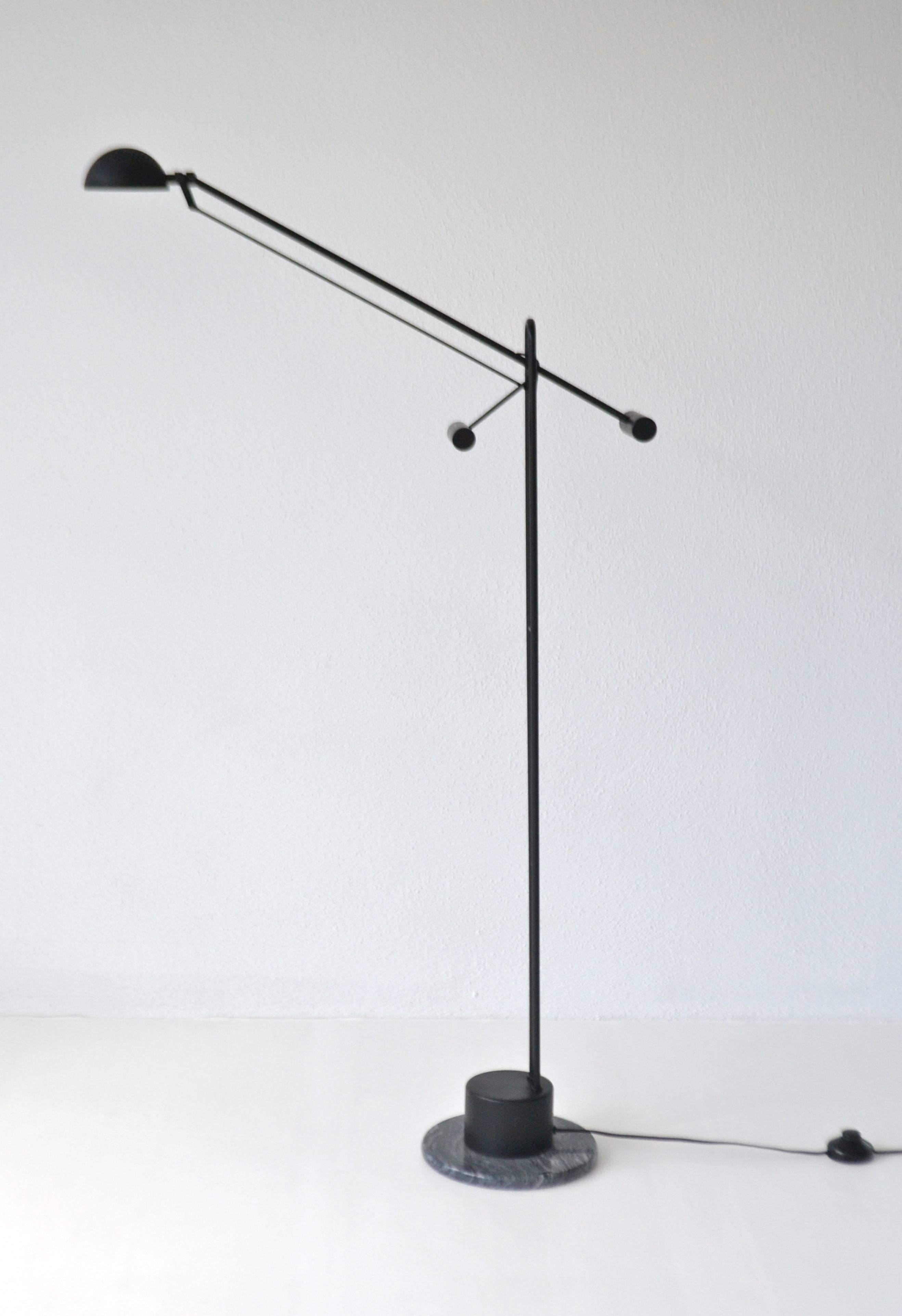 American Postmodern Articulated Crane Form Floor Lamp