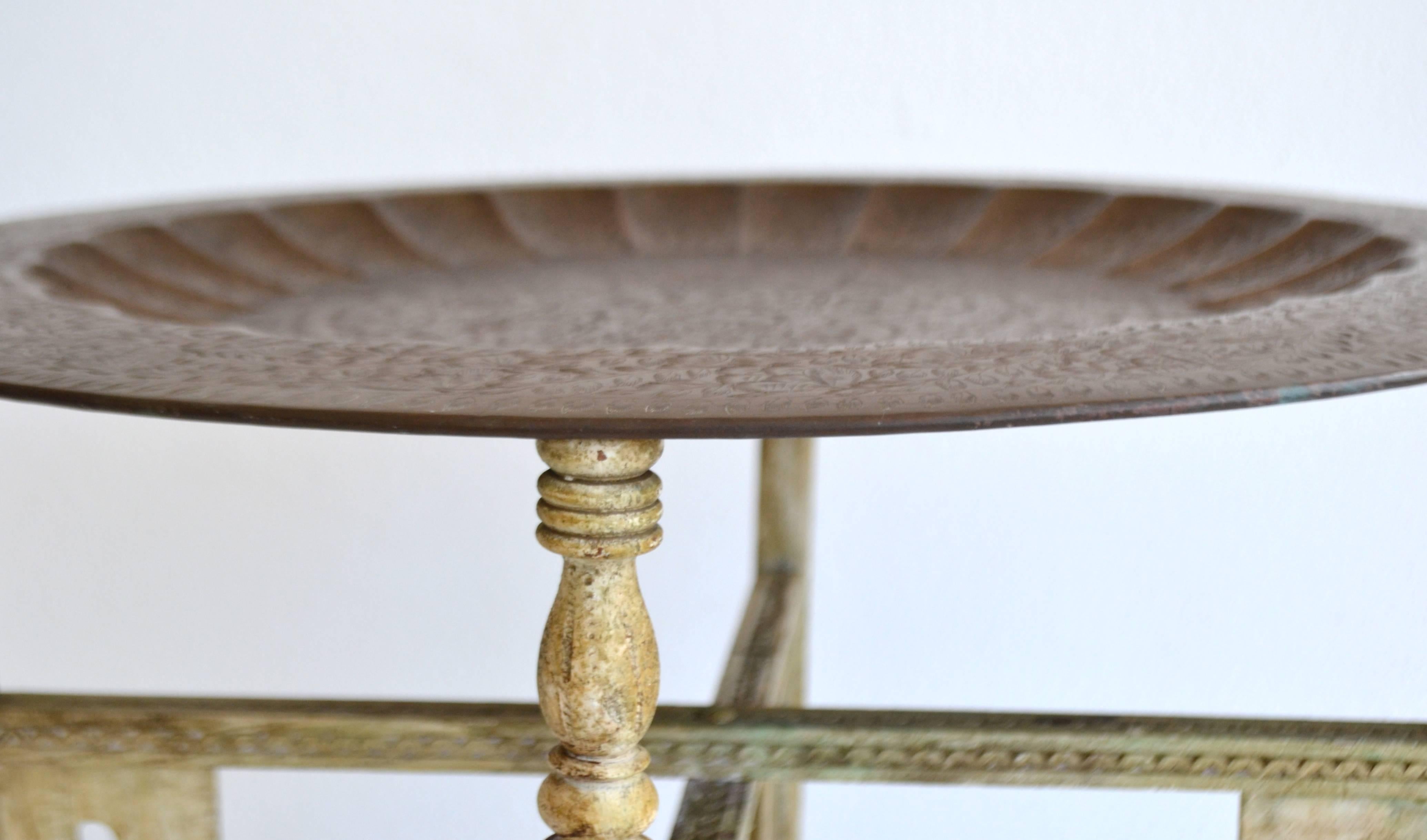 Mid-20th Century Pair of Anglo-Indian Brass Tray Tables