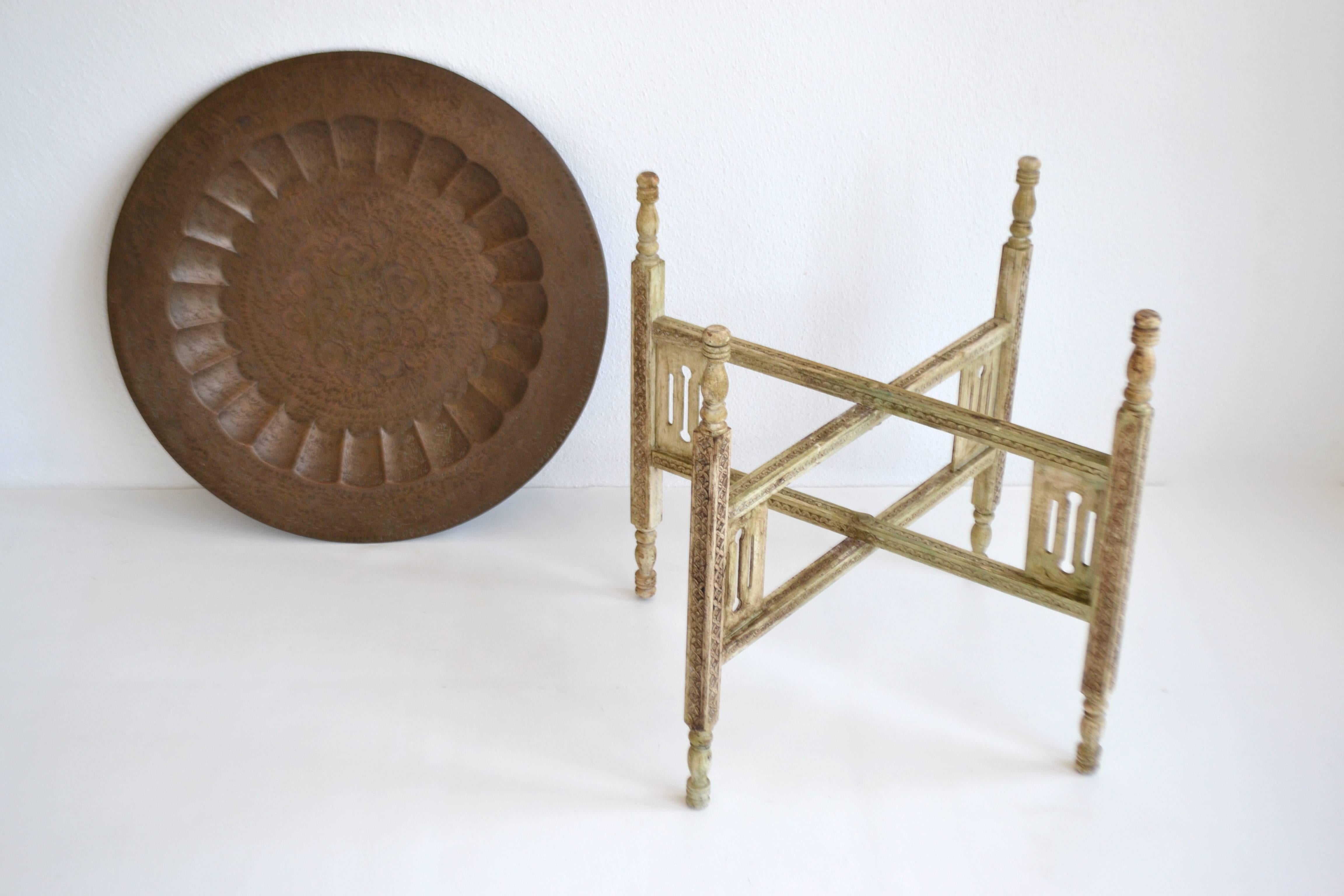 Pair of Anglo-Indian Brass Tray Tables 2
