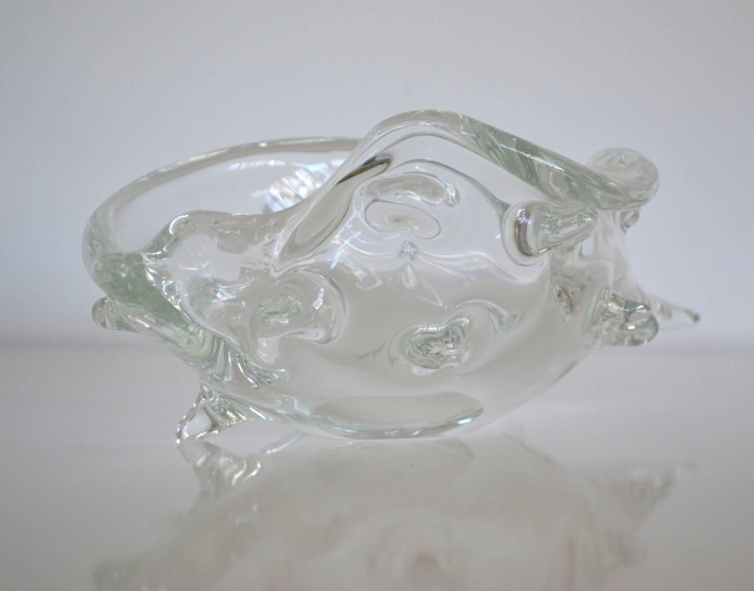 Italian Midcentury Blown Glass Shell by Licio Zanetti In Good Condition For Sale In West Palm Beach, FL
