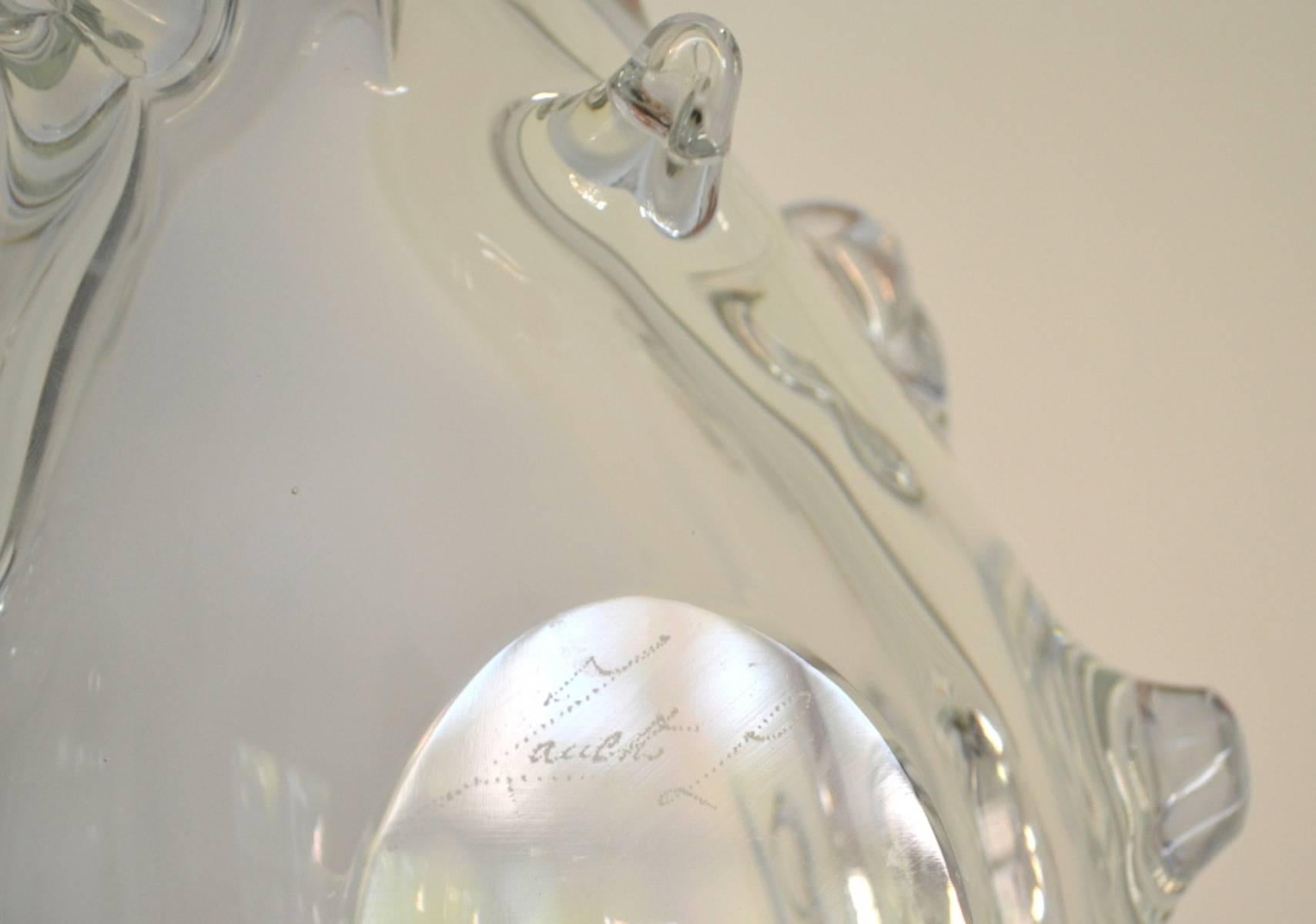 Italian Midcentury Blown Glass Shell by Licio Zanetti For Sale 1