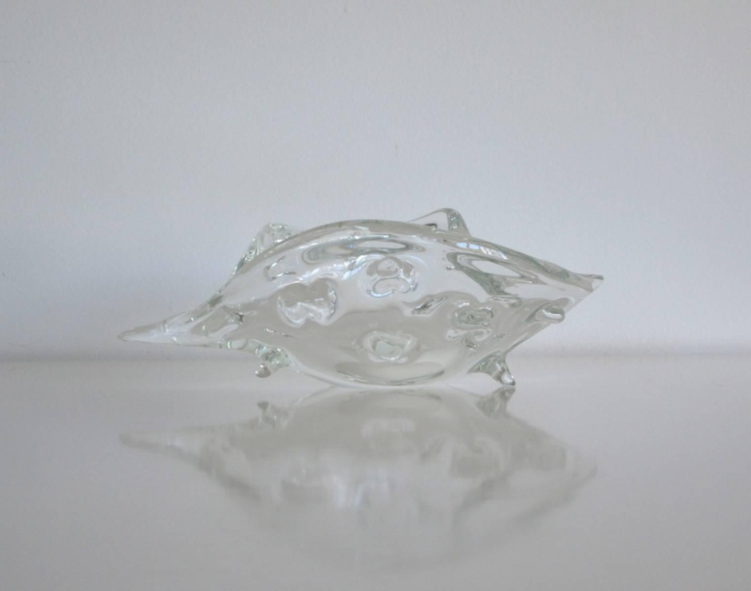Mid-Century Modern Italian Midcentury Blown Glass Shell by Licio Zanetti For Sale