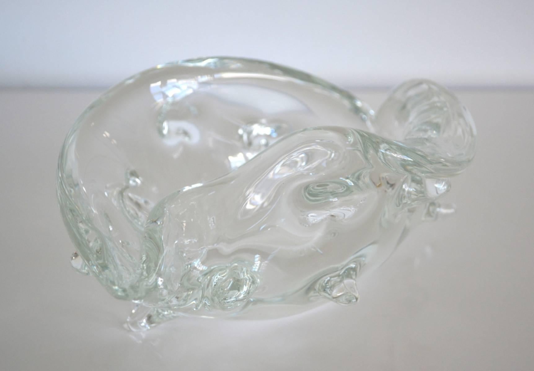 Mid-20th Century Italian Midcentury Blown Glass Shell by Licio Zanetti For Sale