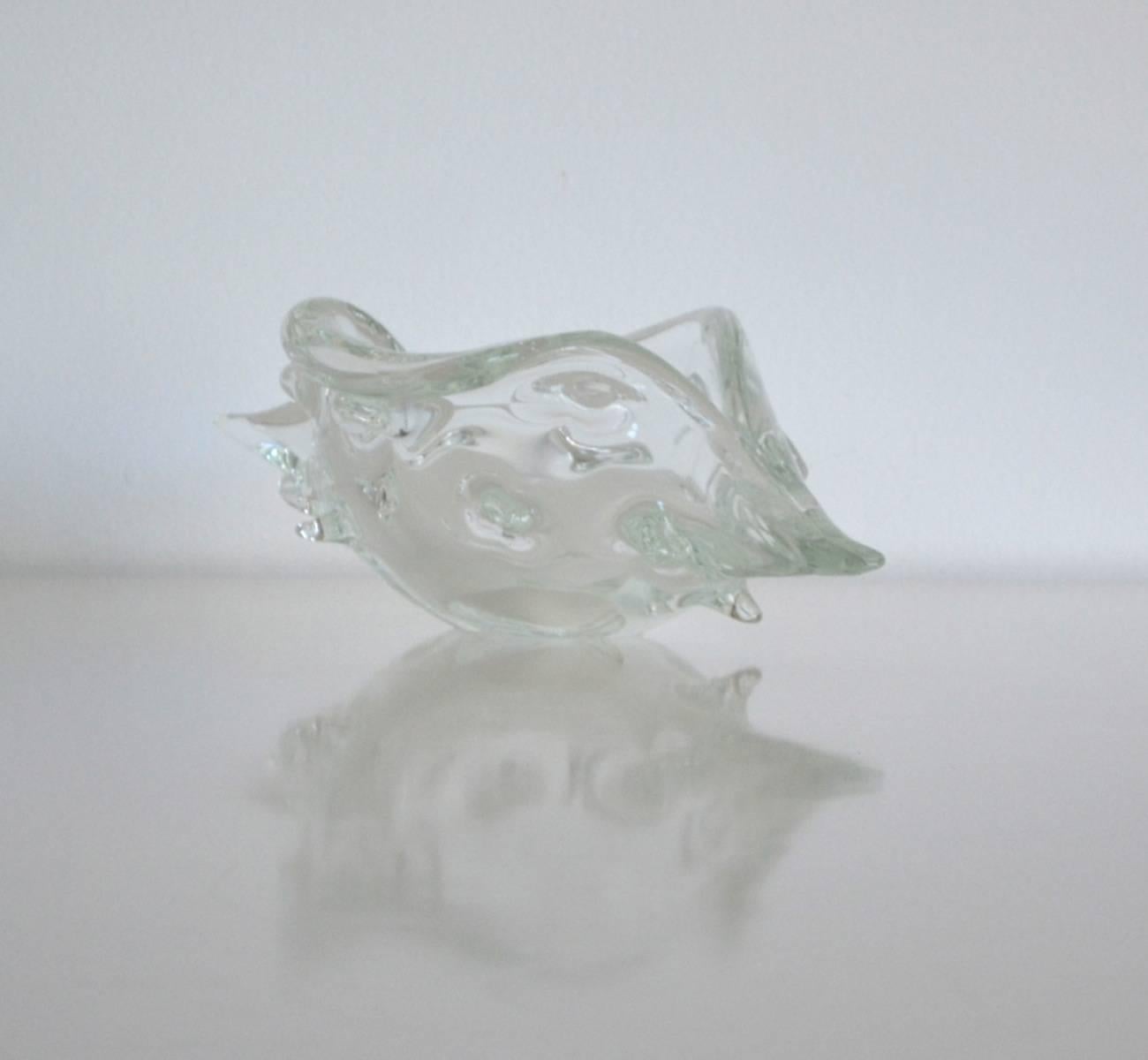 Italian Midcentury Blown Glass Shell by Licio Zanetti For Sale 2