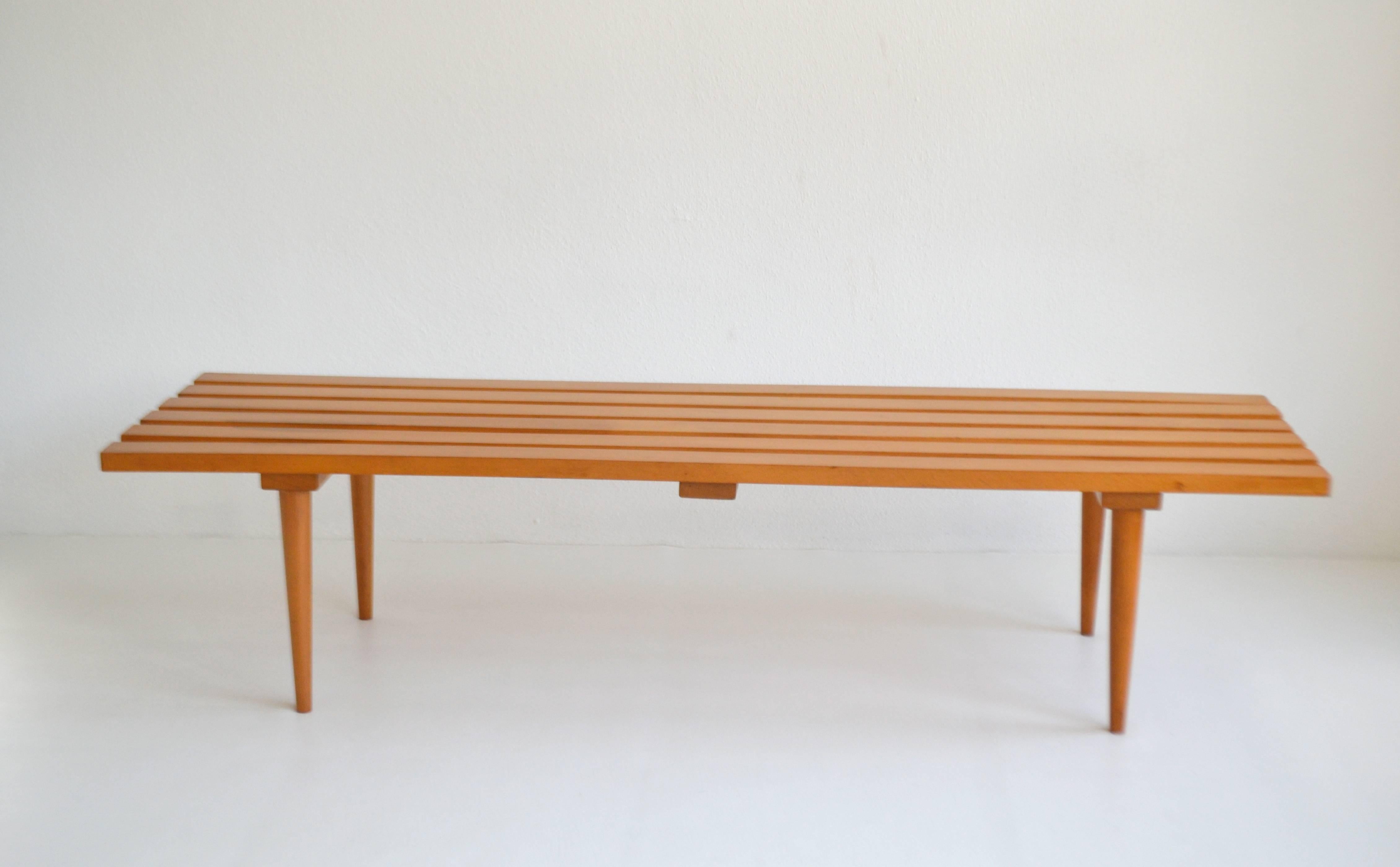 wood slat benches