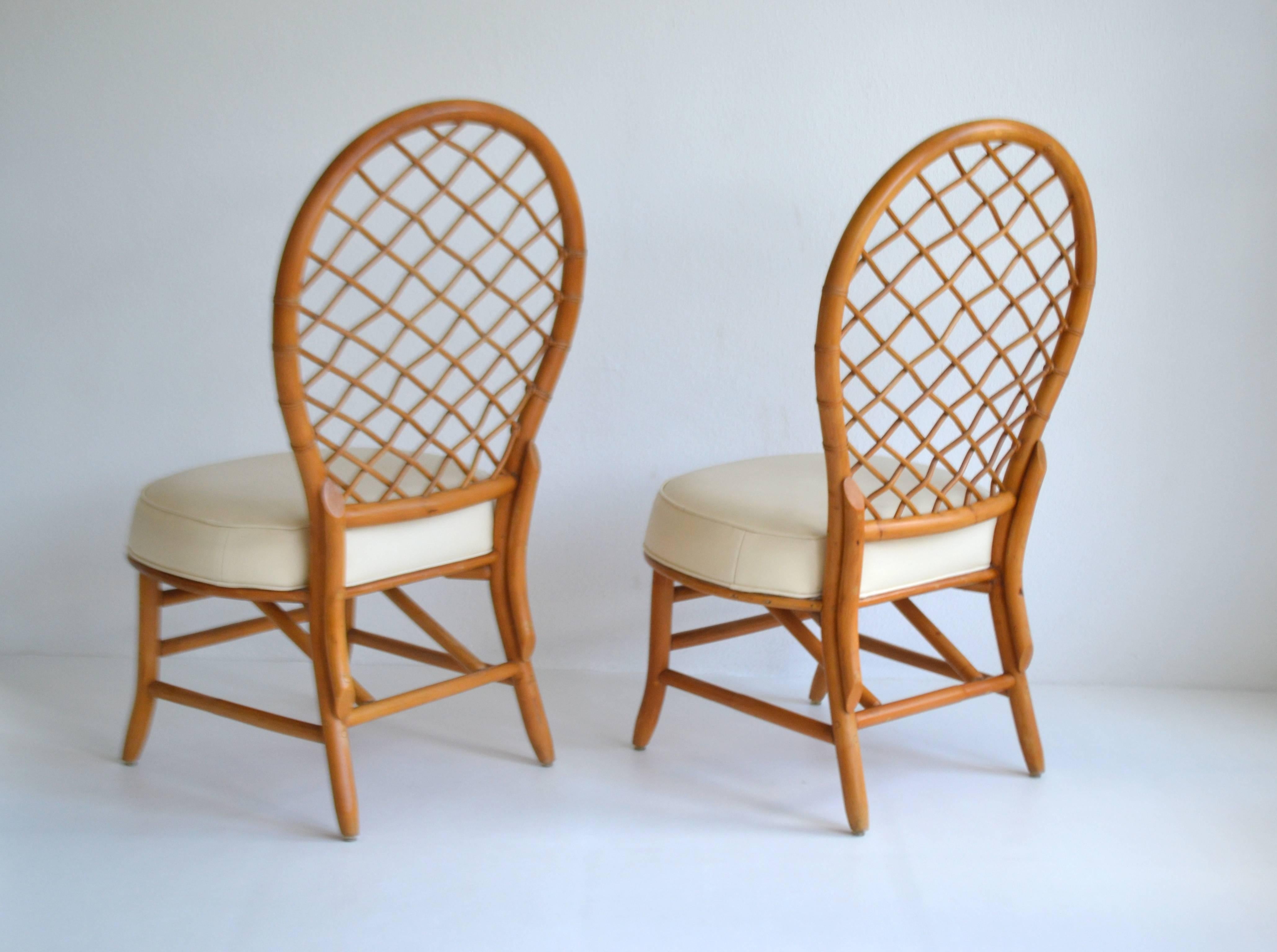 Mid-20th Century Pair of Mid-Century Bent Bamboo Hall Chairs