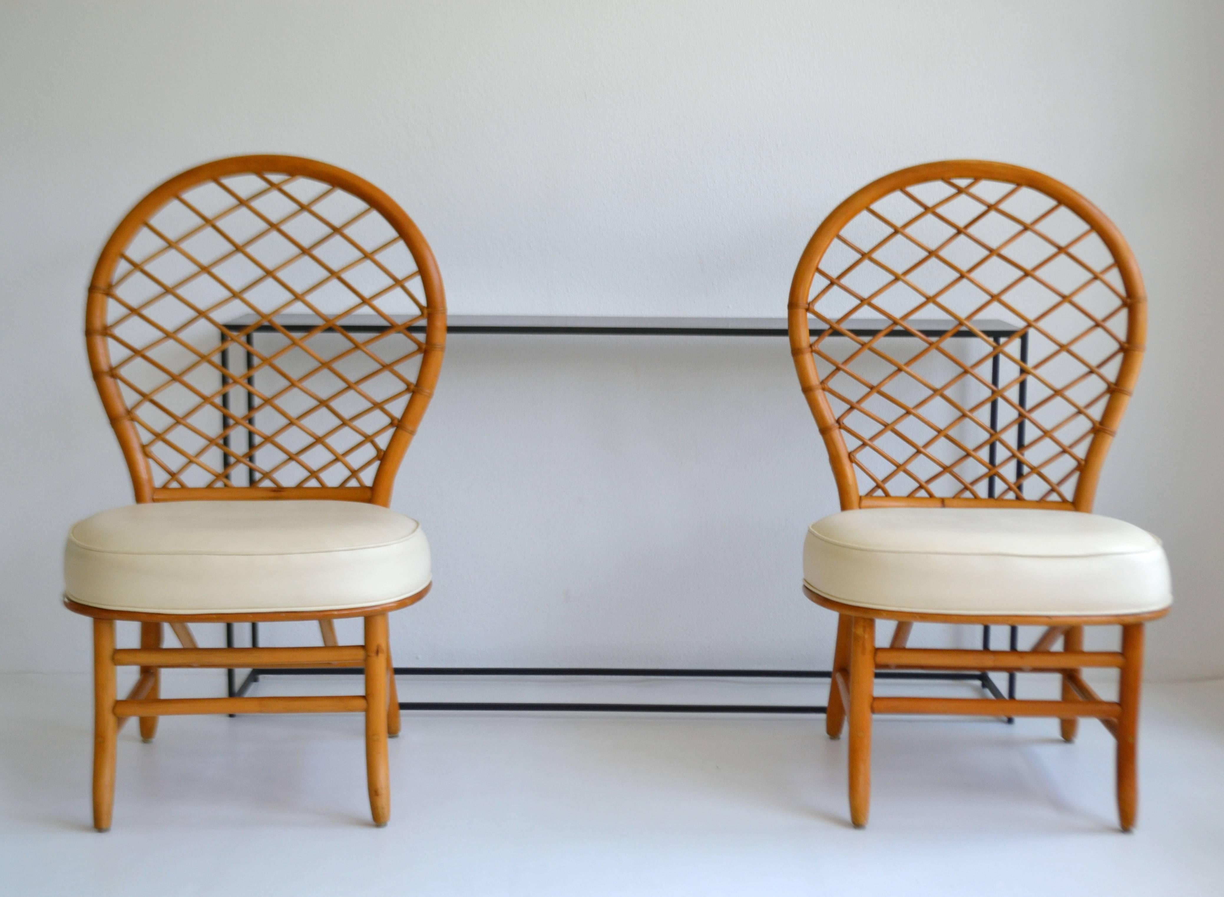 Pair of Mid-Century Bent Bamboo Hall Chairs 3