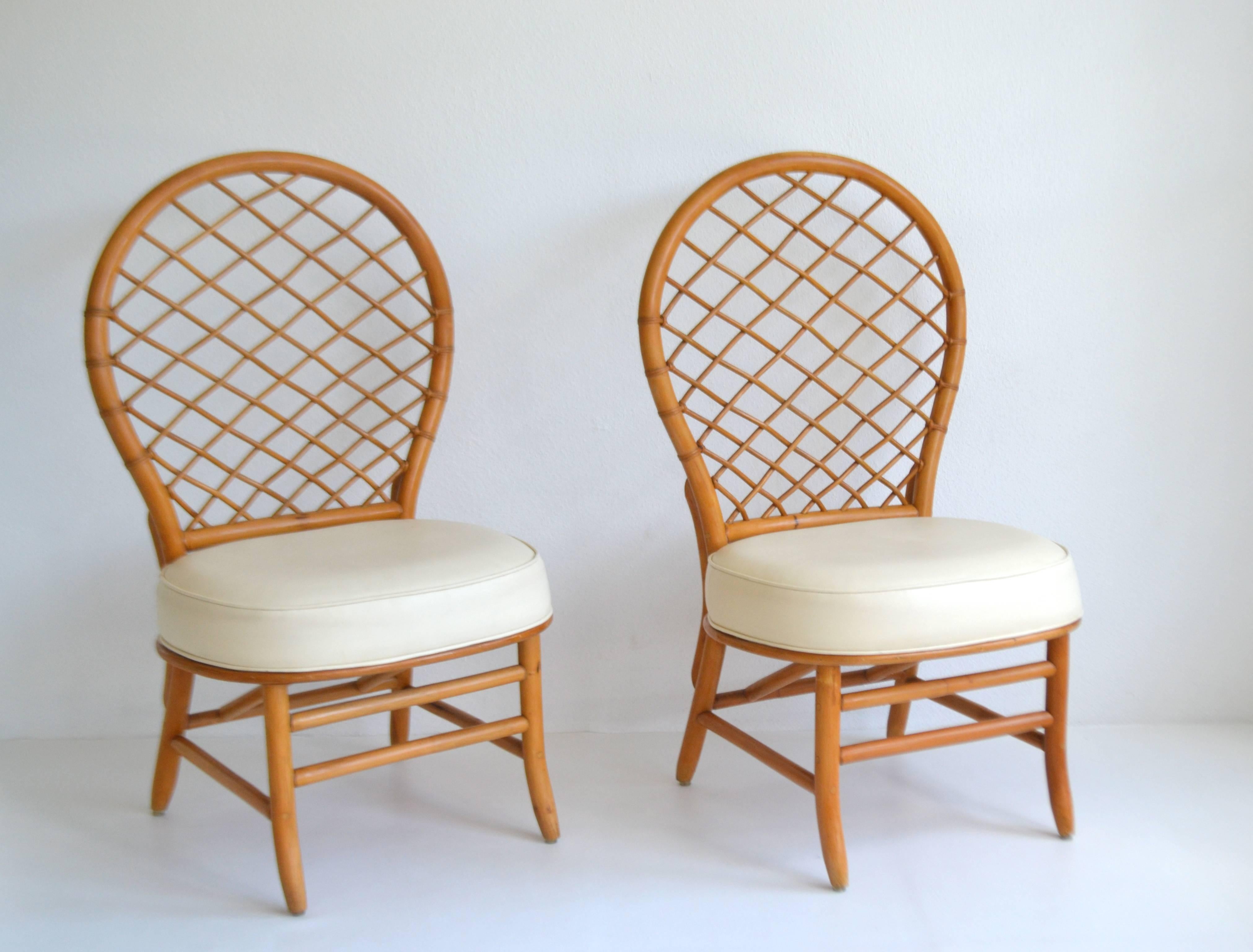 Mid-Century Modern Pair of Mid-Century Bent Bamboo Hall Chairs