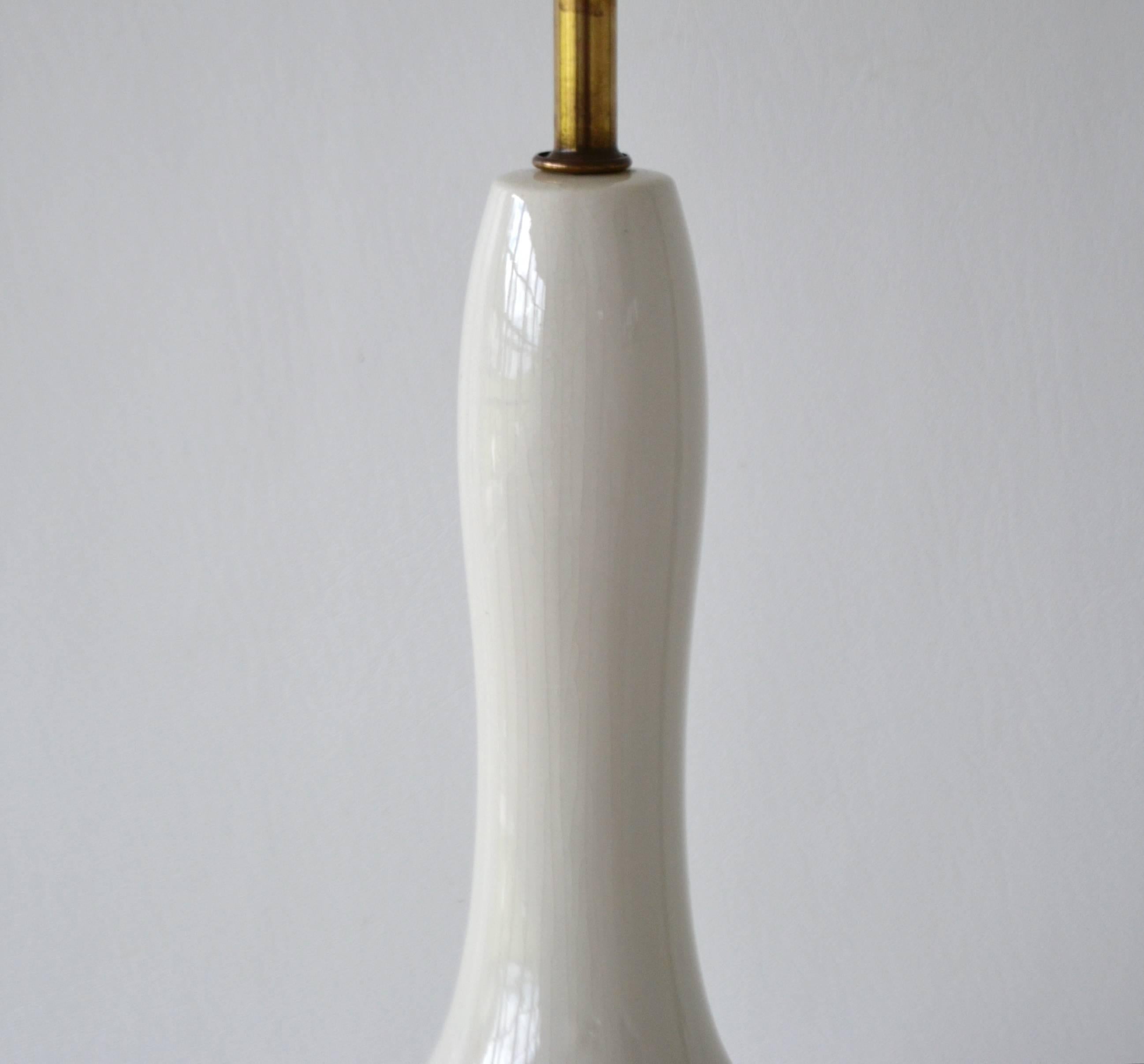 Midcentury Blanc de Chine Ceramic Table Lamp In Excellent Condition In West Palm Beach, FL