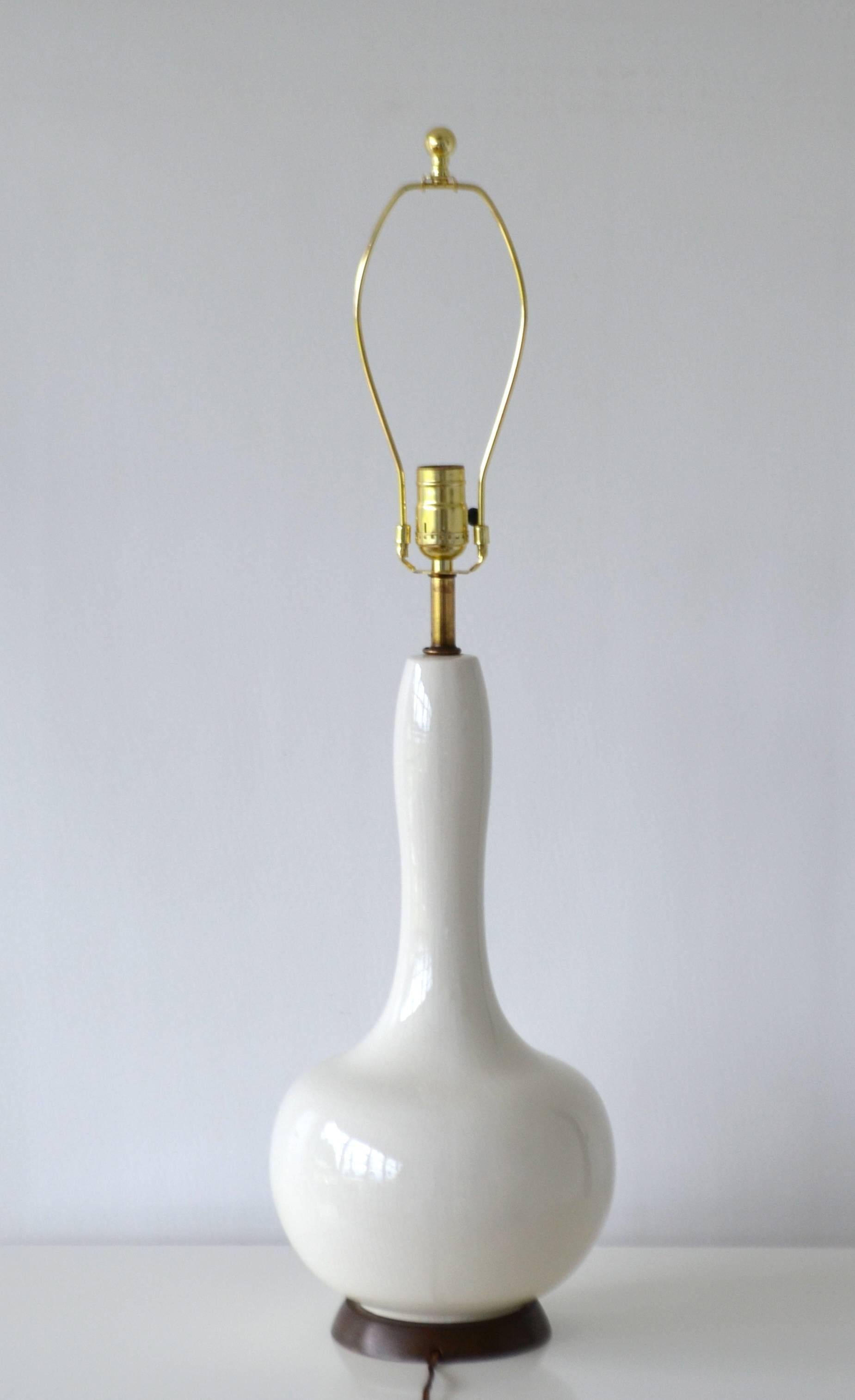 American Midcentury Blanc de Chine Ceramic Table Lamp
