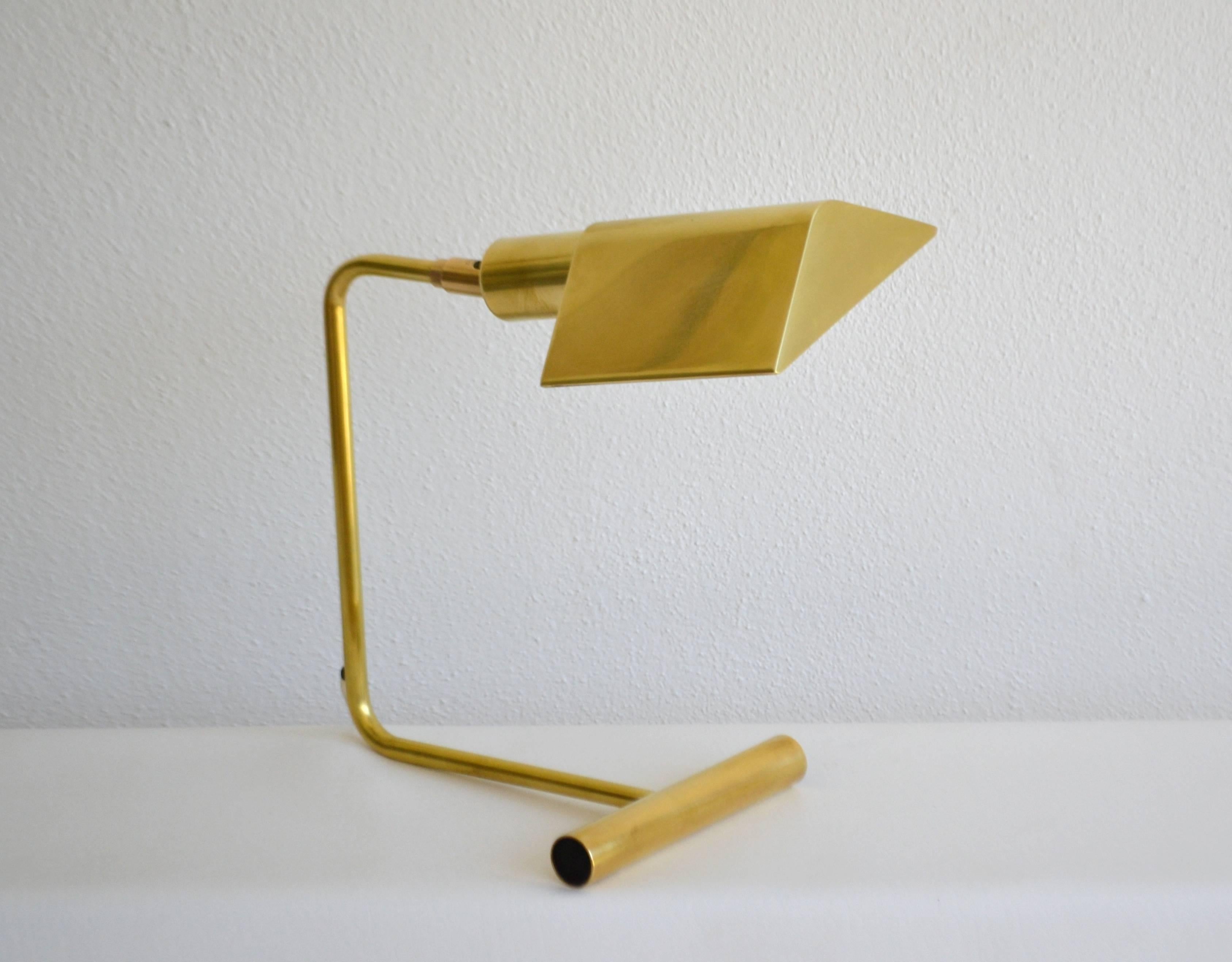 American Midcentury Brass Articulated Desk Lamp