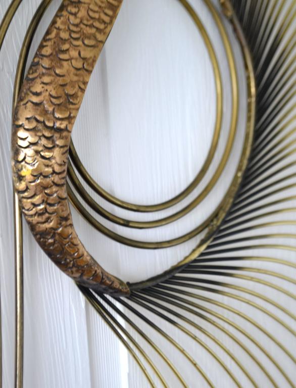 Midcentury Brass Peacock Wall Sculpture at 1stDibs brass peacock wall