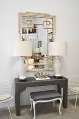 Italian Hollywood Regency Carved Wood Faux Bamboo Wall Mirror