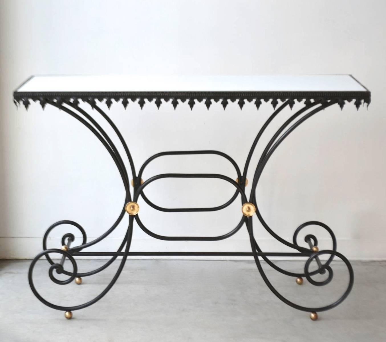 Hollywood Regency French Console Table In Excellent Condition In West Palm Beach, FL