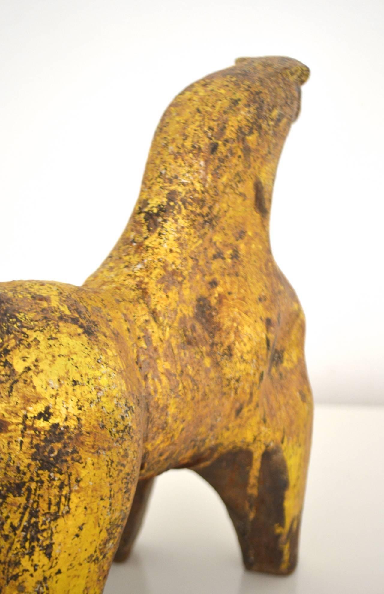 Mid-20th Century Midcentury Sculptural Gilt Metal Horse