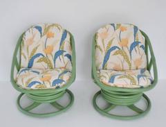 Pair of Midcentury Bent Bamboo Club Chairs