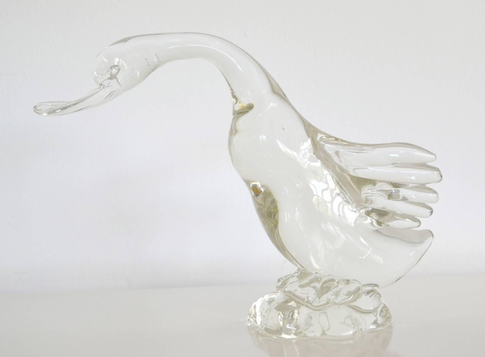 Mid-Century Italian Blown Glass Goose For Sale 1