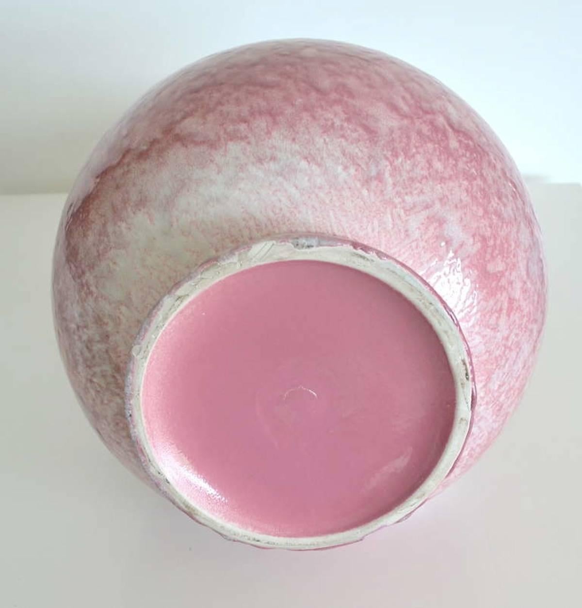 Mid-20th Century Midcentury Long Neck Crackle Glazed Ceramic Vase For Sale