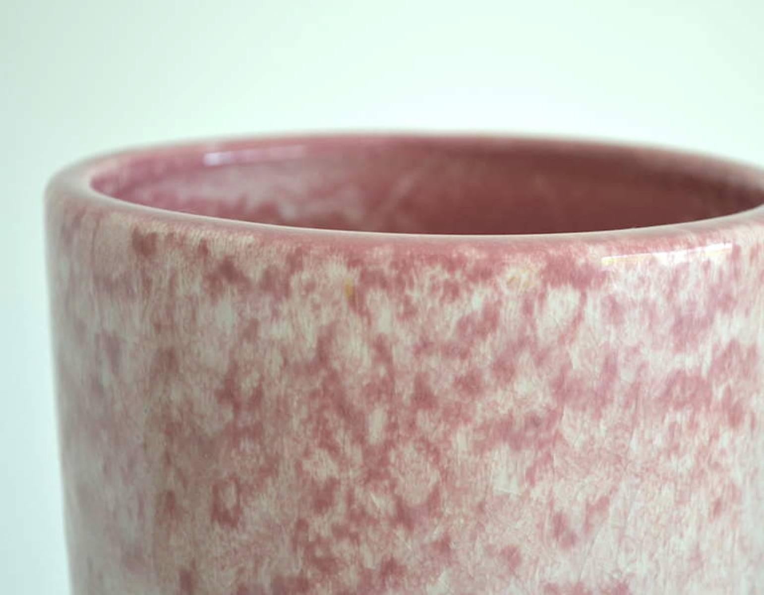 Mid-Century Modern Midcentury Long Neck Crackle Glazed Ceramic Vase For Sale