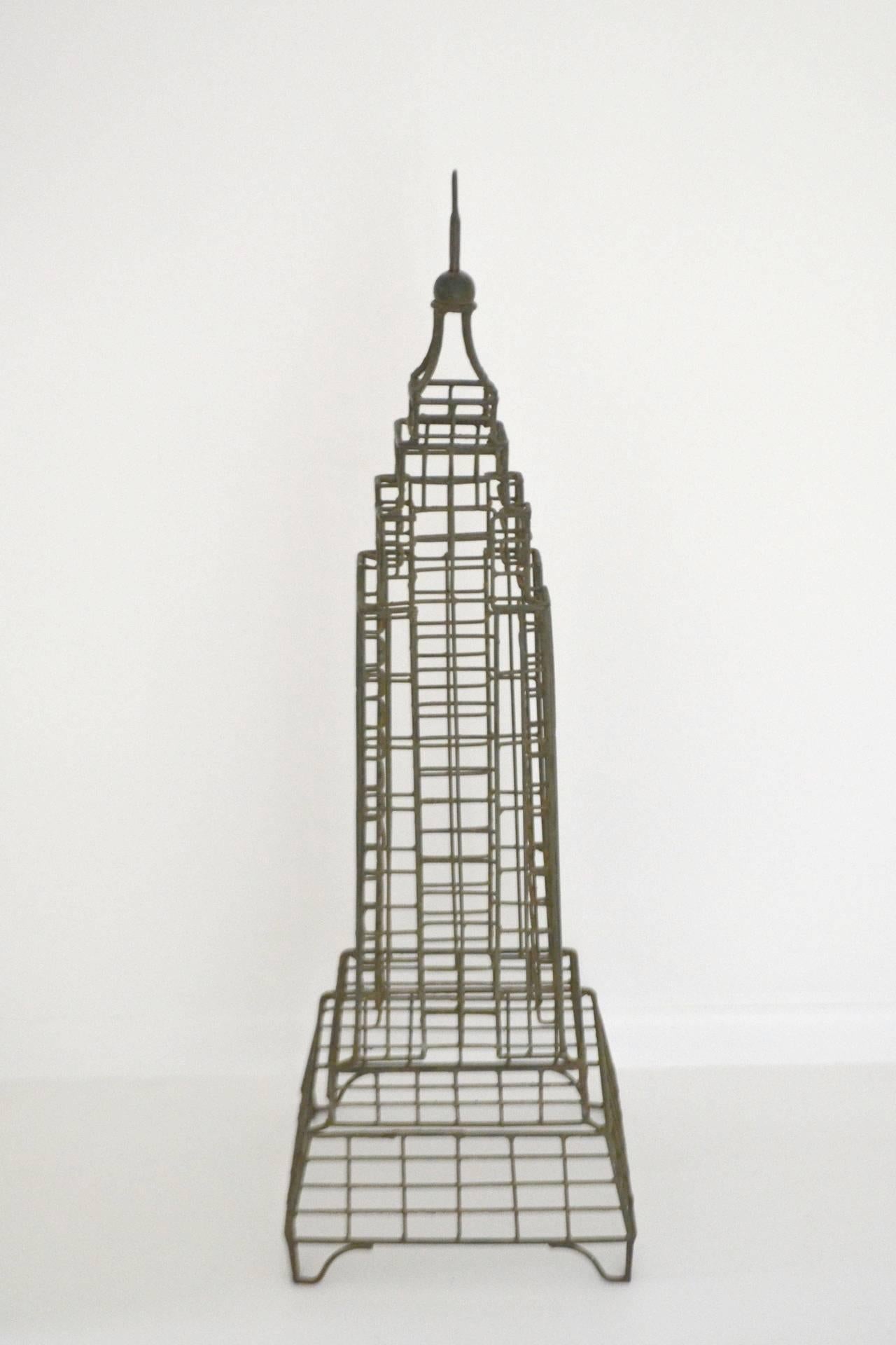 Midcentury Architectural Hand Forged Iron Rod Sculpture In Good Condition For Sale In West Palm Beach, FL