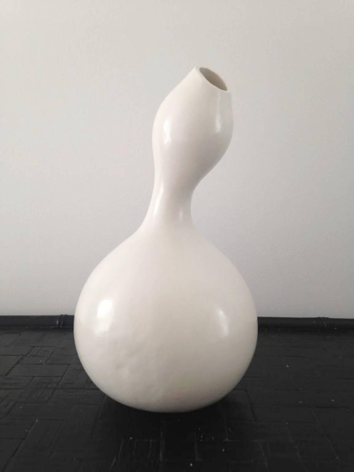 Post-Modern Postmodern Sculptural Abstract Gourd Form Vase For Sale