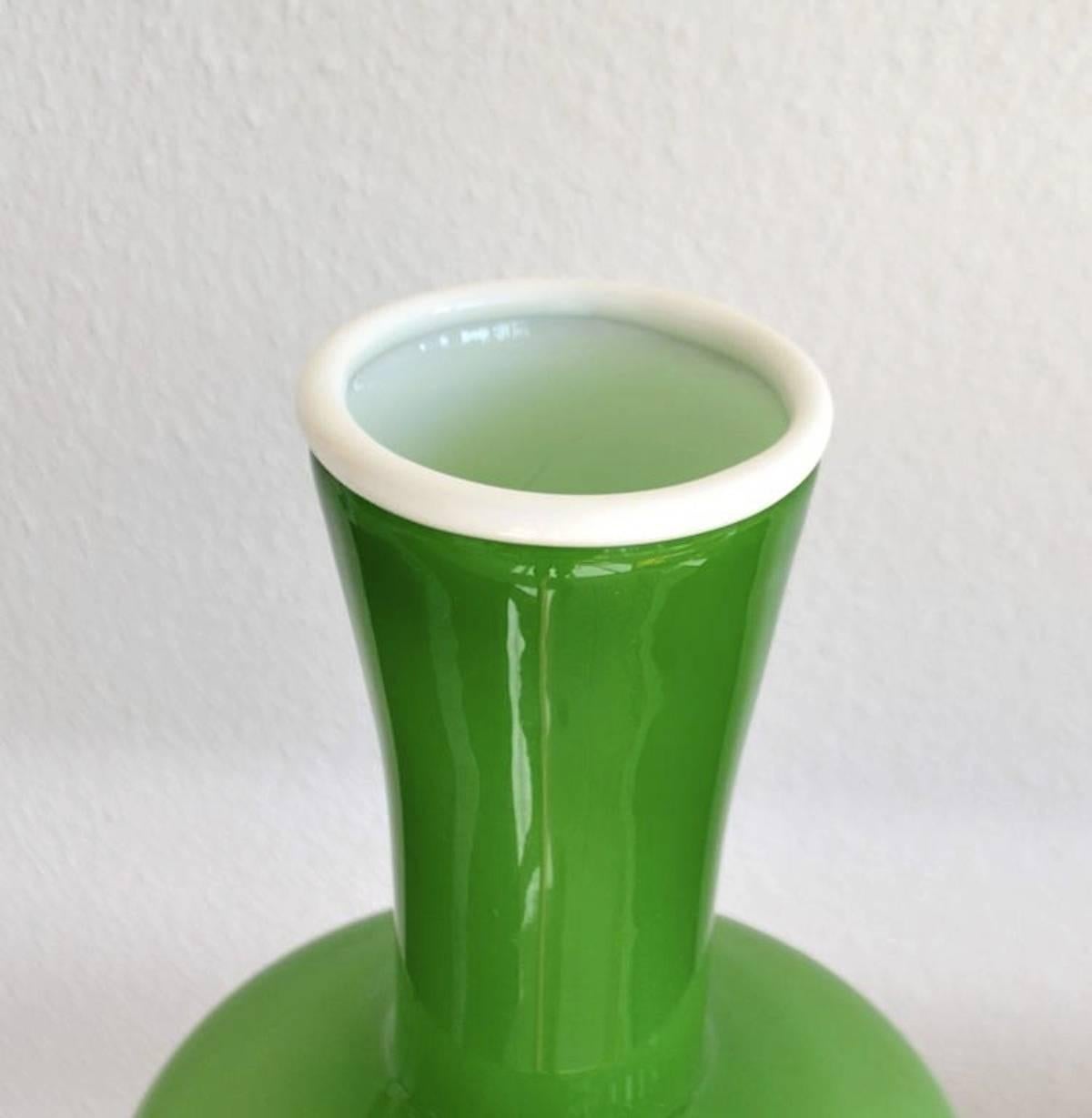Mid-20th Century Midcentury Italian Blown Glass Sculptural Form Vase For Sale