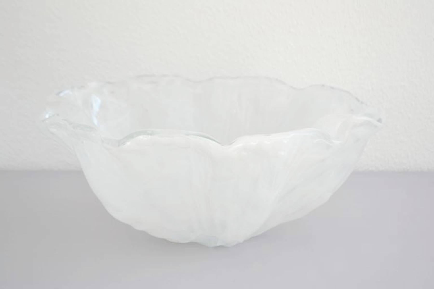 Post-Modern Postmodern Murano Glass Organic Form Bowl For Sale