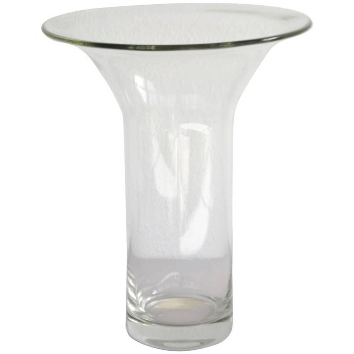 Crystal Midcentury French Blown Glass Vase For Sale