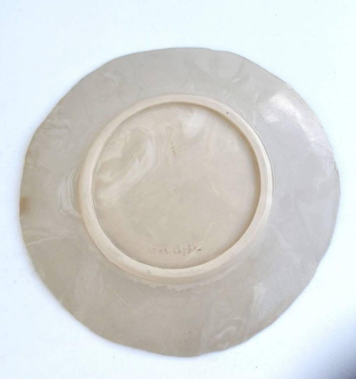 Postmodern Hand Thrown Ceramic Decorative Bowl or Platter In Good Condition For Sale In West Palm Beach, FL