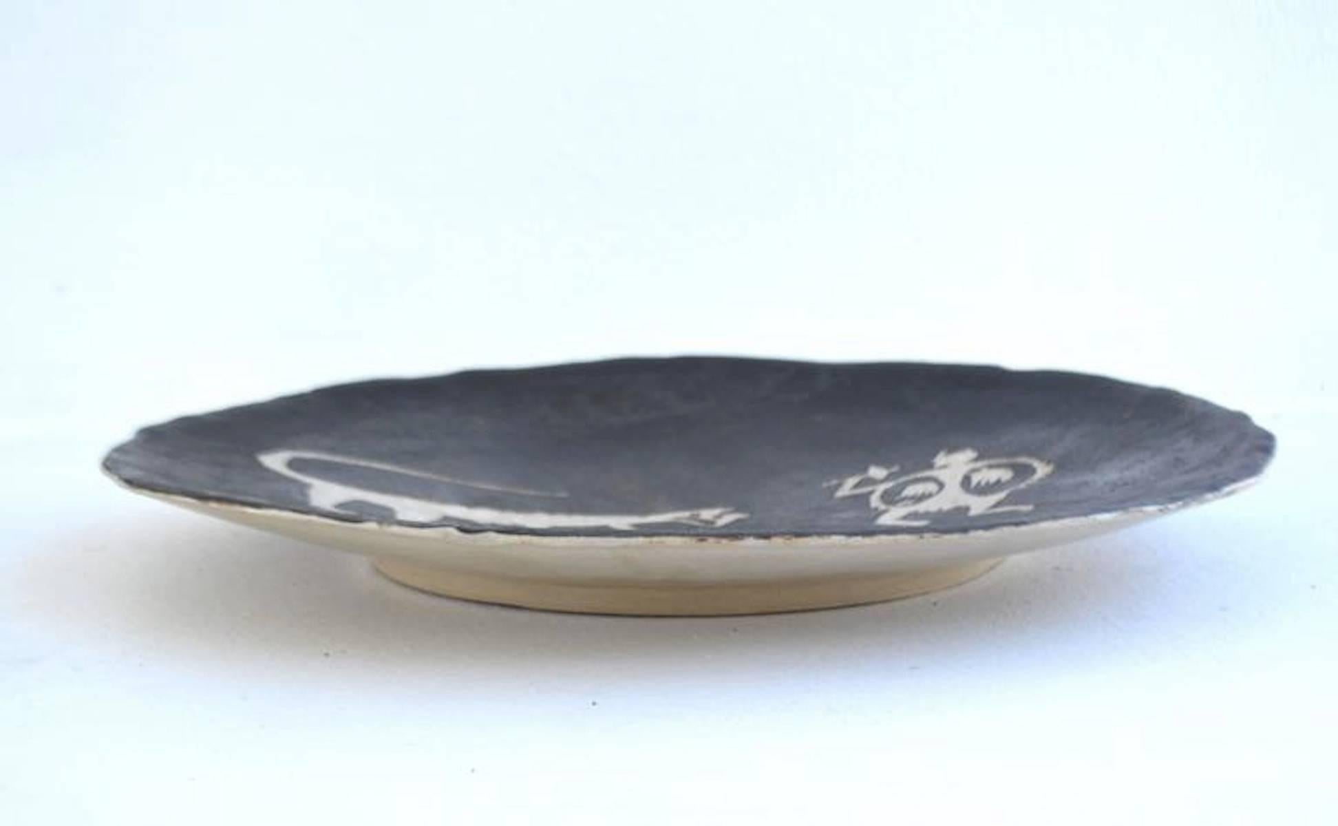 American Postmodern Hand Thrown Ceramic Decorative Bowl or Platter For Sale