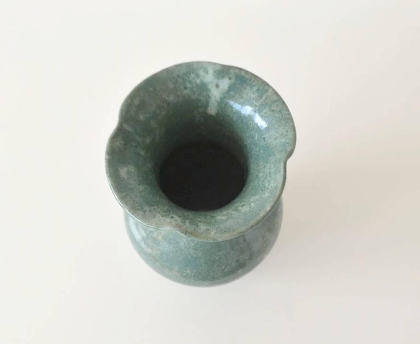 Mid-Century Modern Mid-Century Hand Thrown Ceramic Organic Form Vase For Sale